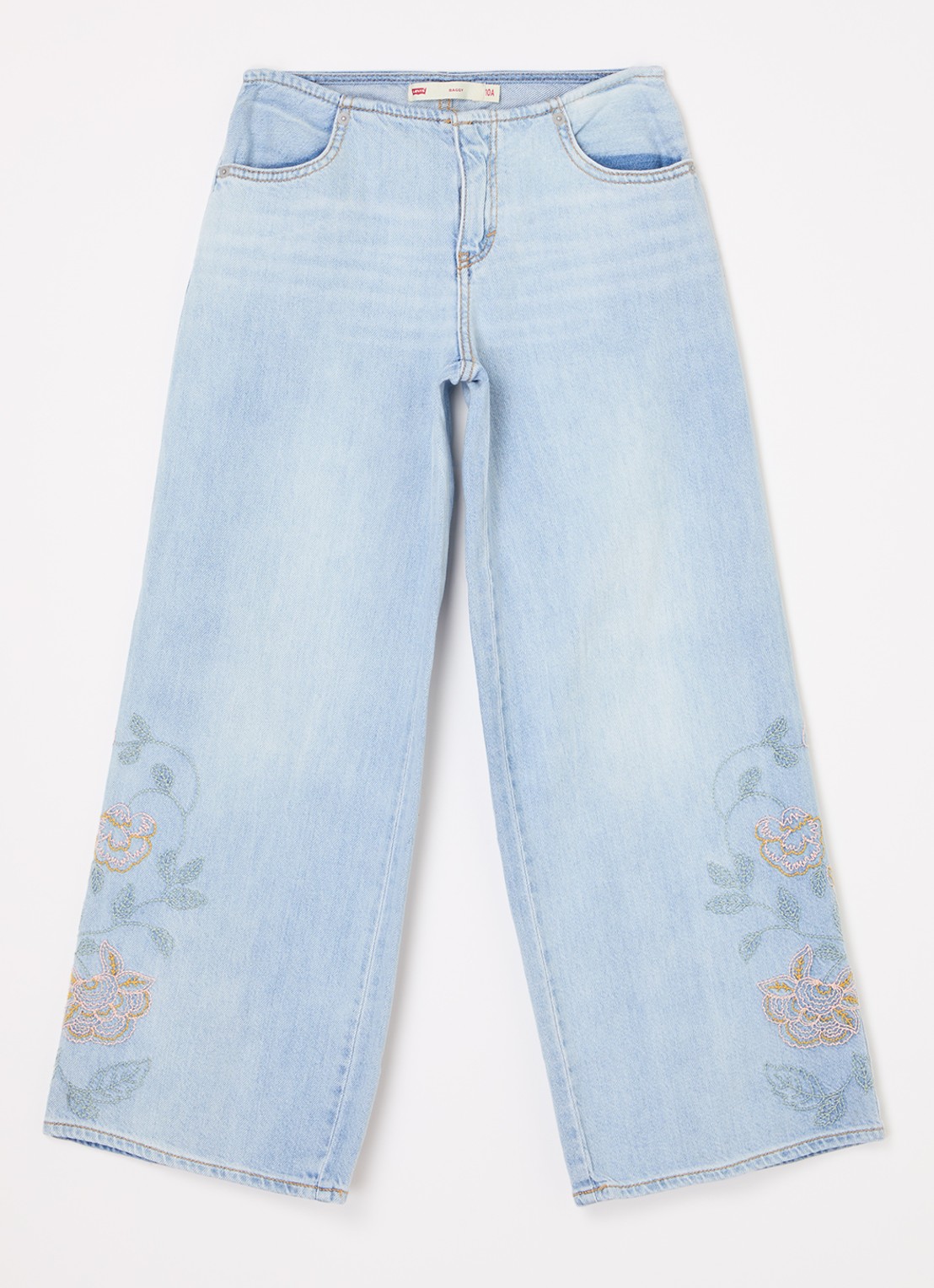 Levi's Wide leg jeans met lichte wassing - voorkant 2 indigo