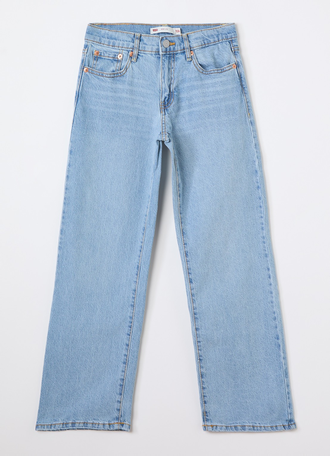 Levi's Wide leg jeans met lichte wassing - voorkant indigo