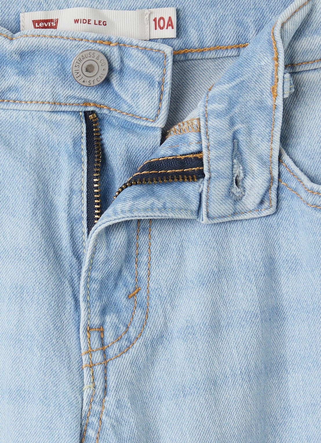 Levi's Wide leg jeans met lichte wassing - detail indigo
