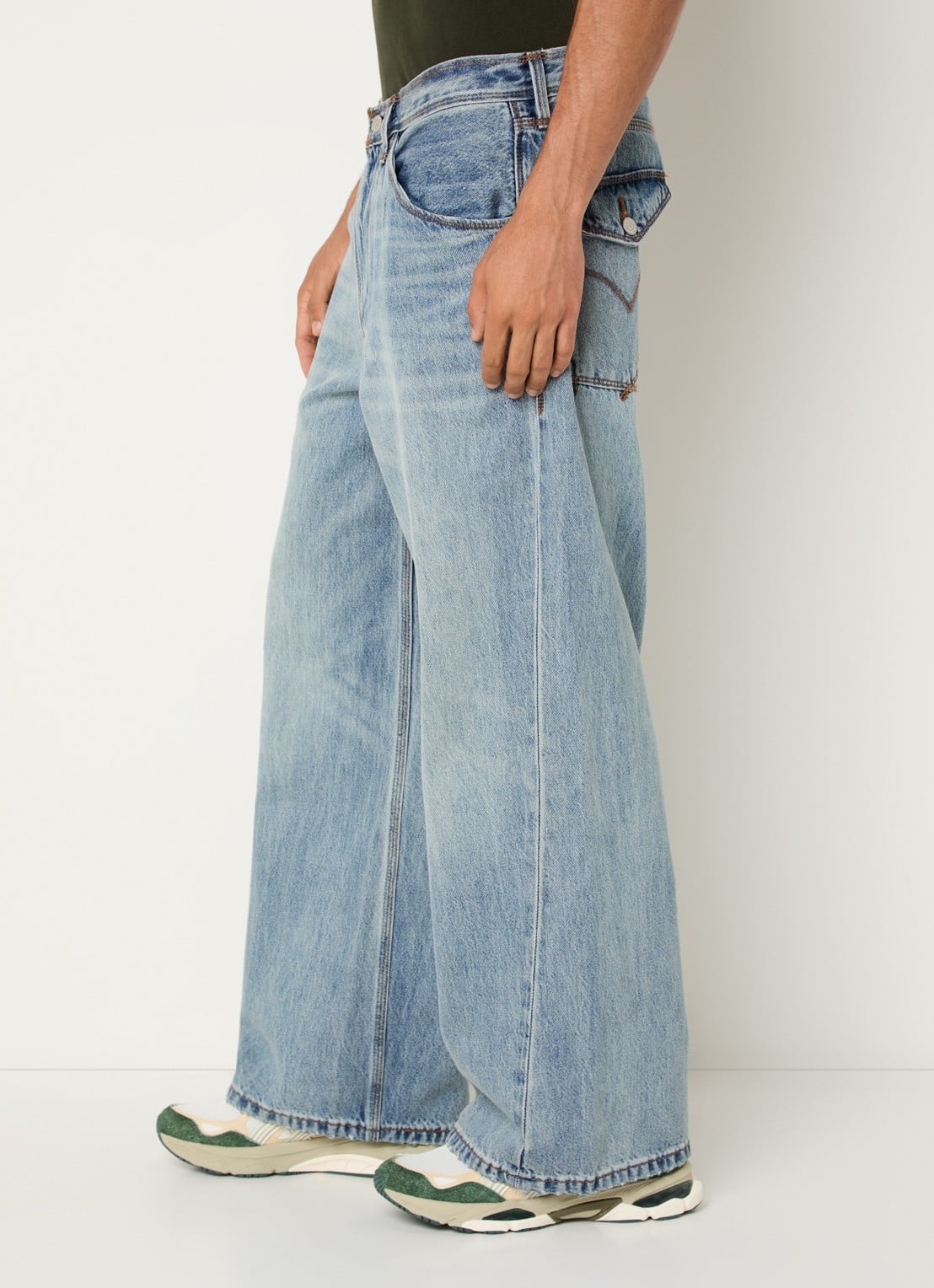 Levi's Wide leg jeans met lichte wassing - detail 2 indigo