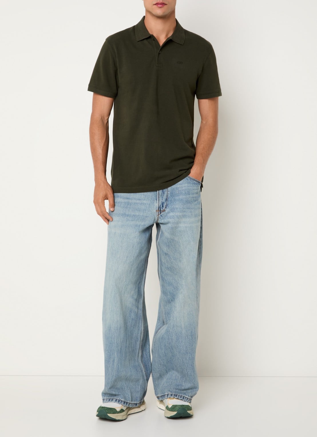 Levi's Wide leg jeans met lichte wassing - voorkant 5 indigo