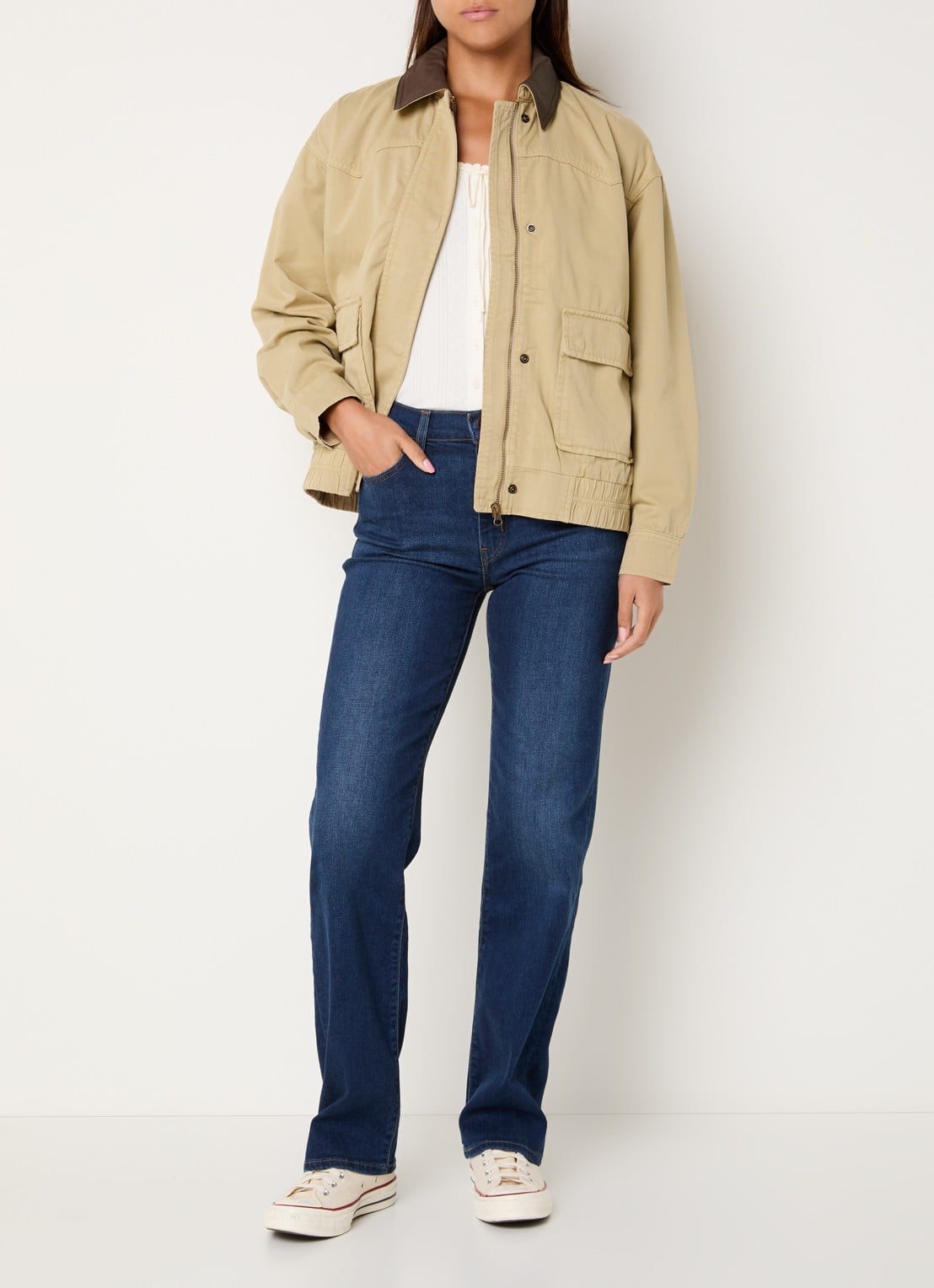 Levi's Winnie Western barn jack - voorkant 4 beige