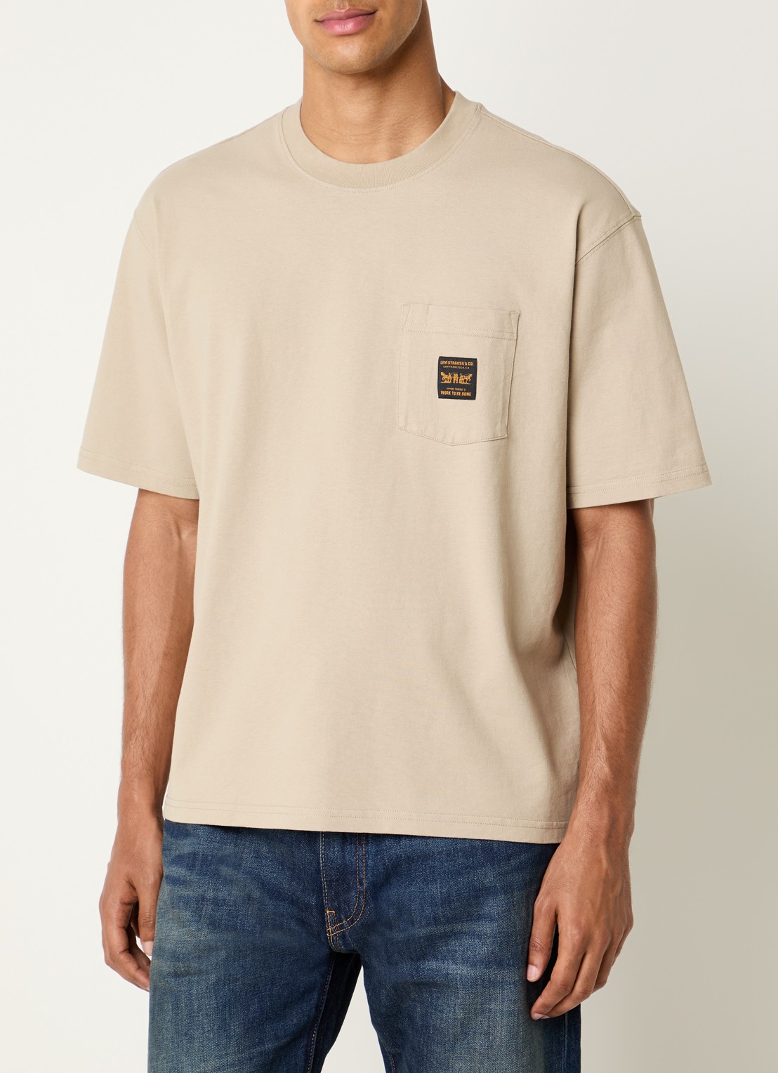 Levi's Workwear T-shirt met borstzak - detail 3 khaki