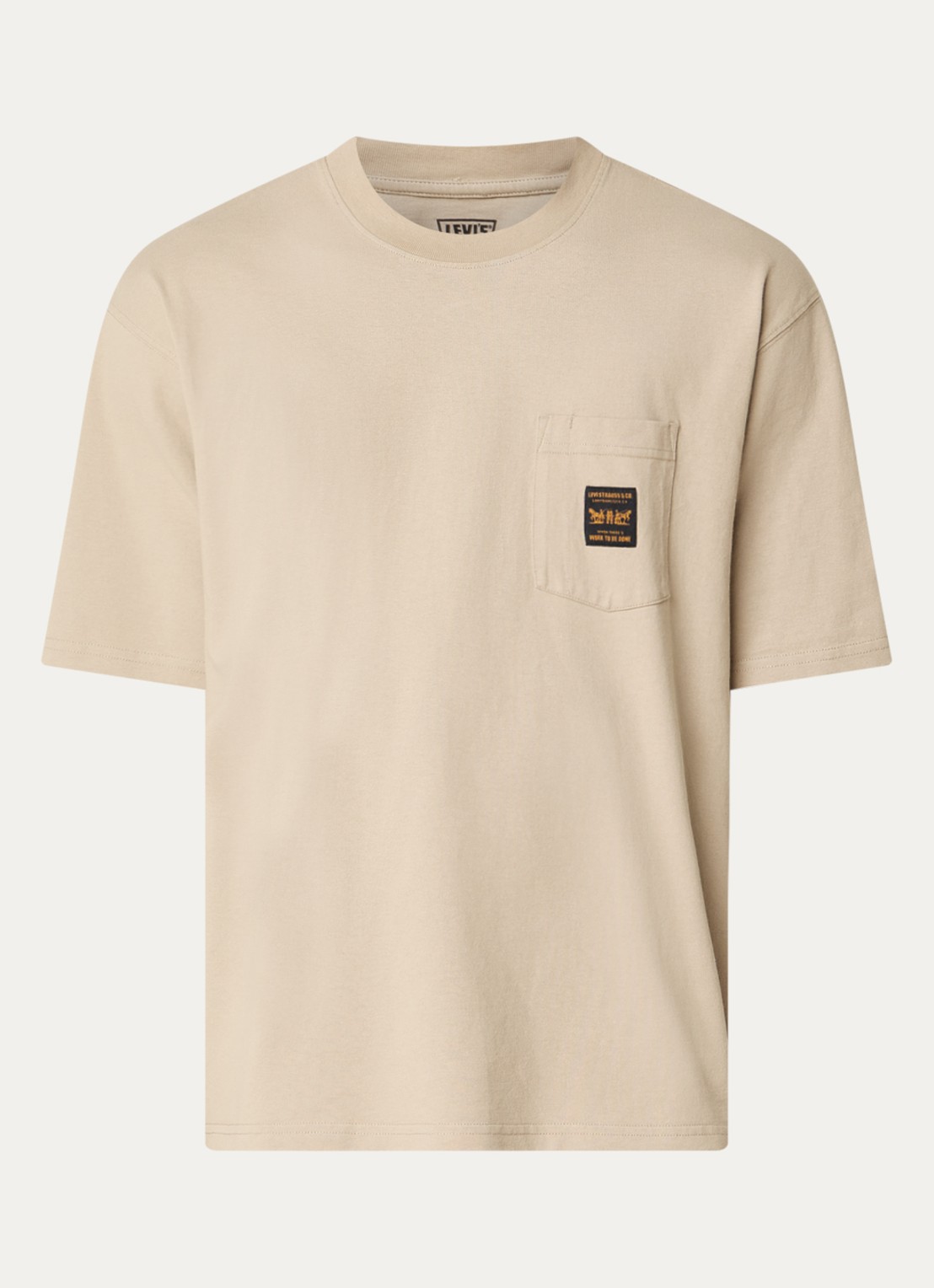 Levi's Workwear T-shirt met borstzak - voorkant khaki