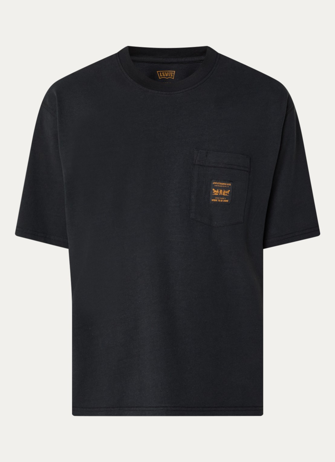 Levi's Workwear T-shirt met borstzak - voorkant zwart