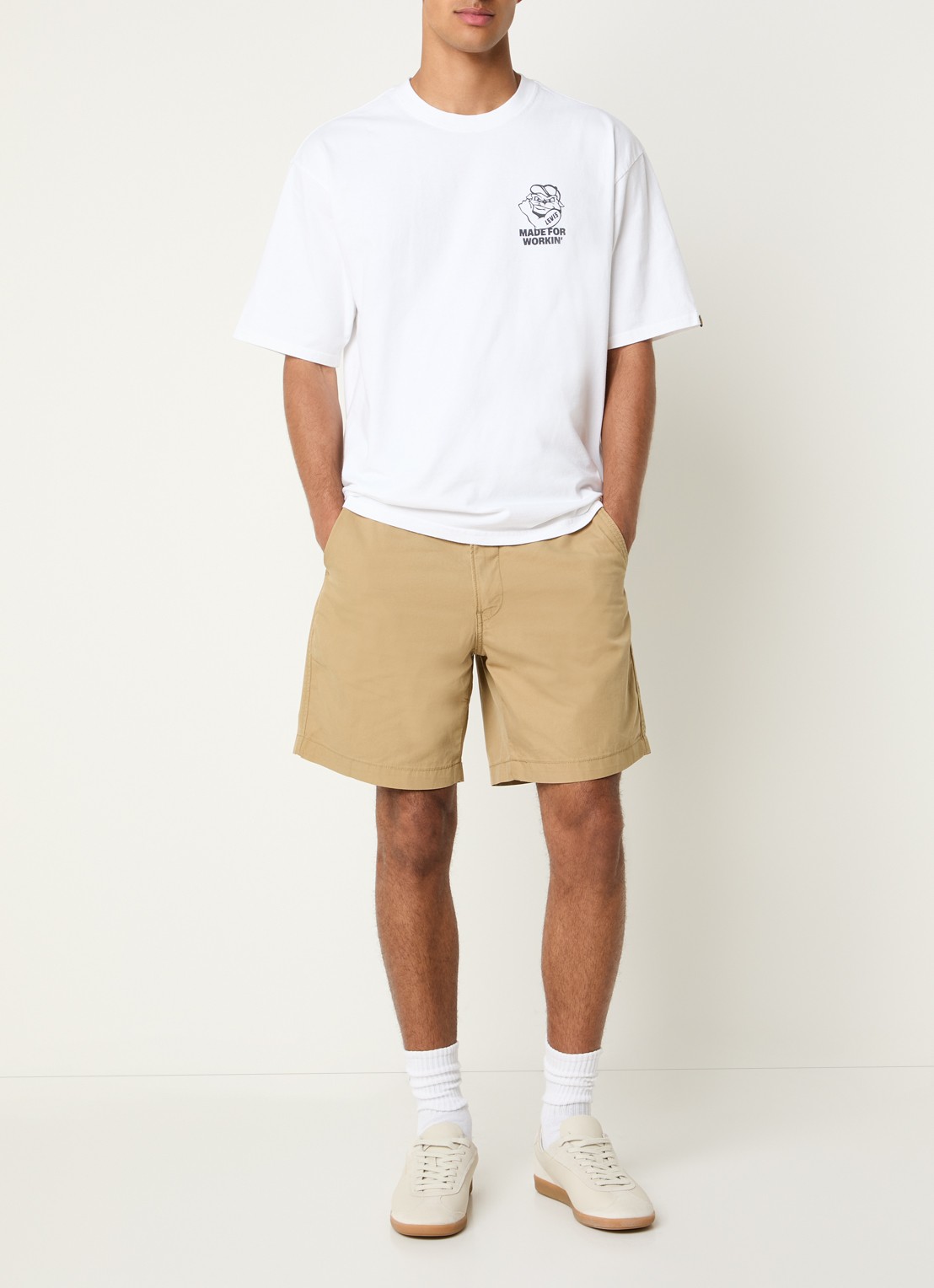 Levi's Workwear T-shirt met print - voorkant 2 wit