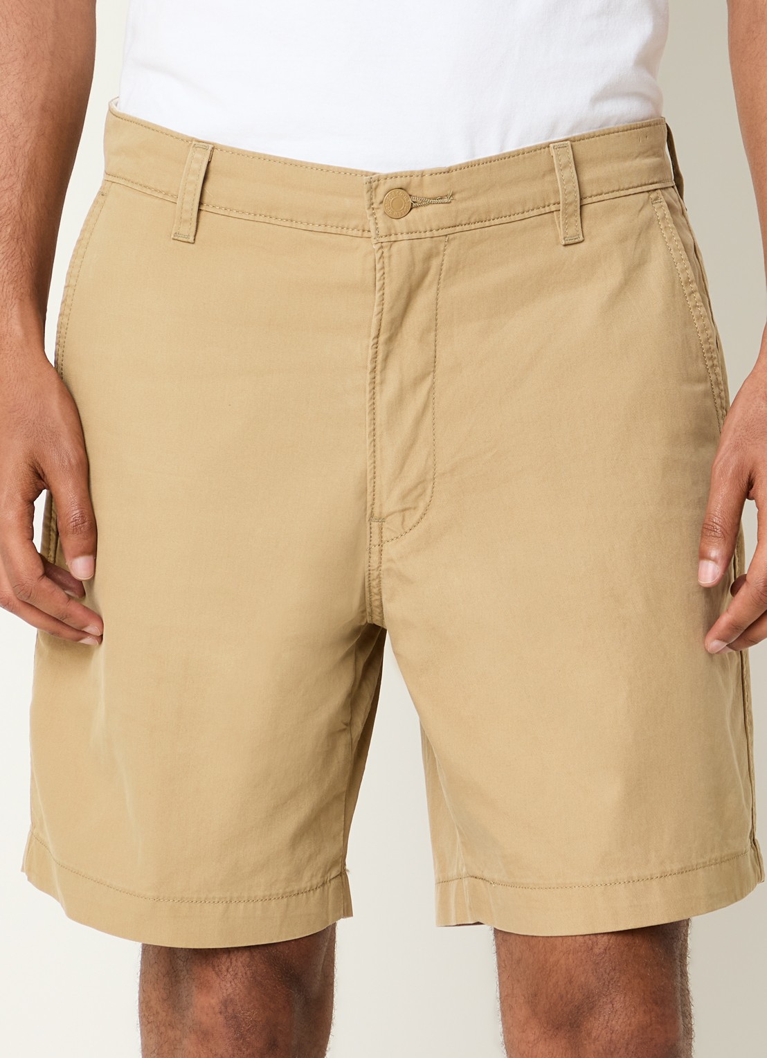 Levi's XX Authentic II straight fit korte chino met steekzakken - detail camel