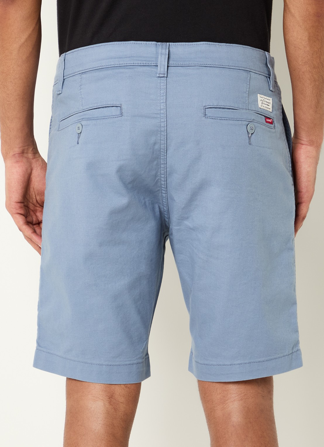 Levi's XX Chino korte broek in linneblend - achterkant blauwgrijs