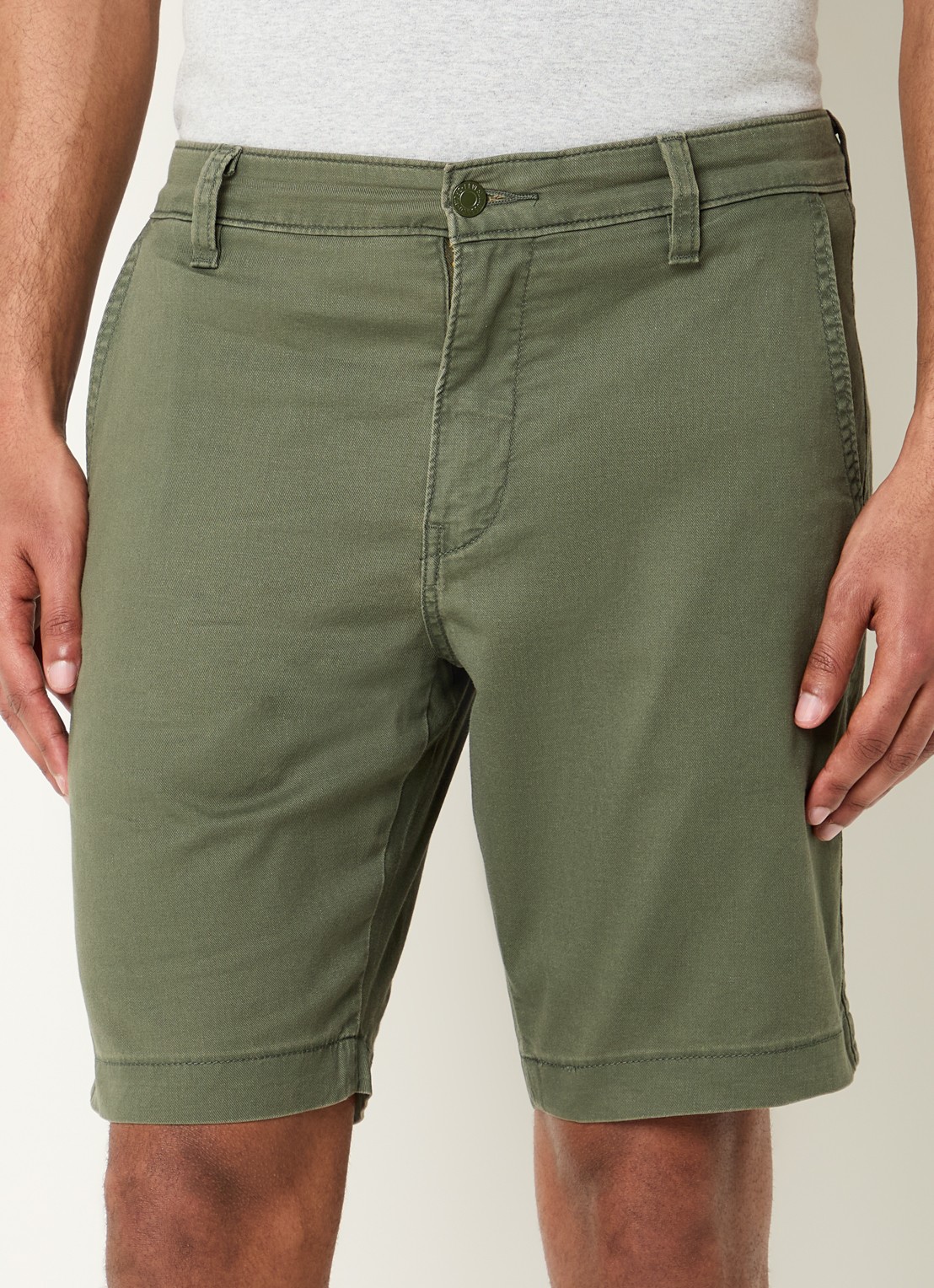 Levi's XX Chino korte broek in linnenblend - detail groen