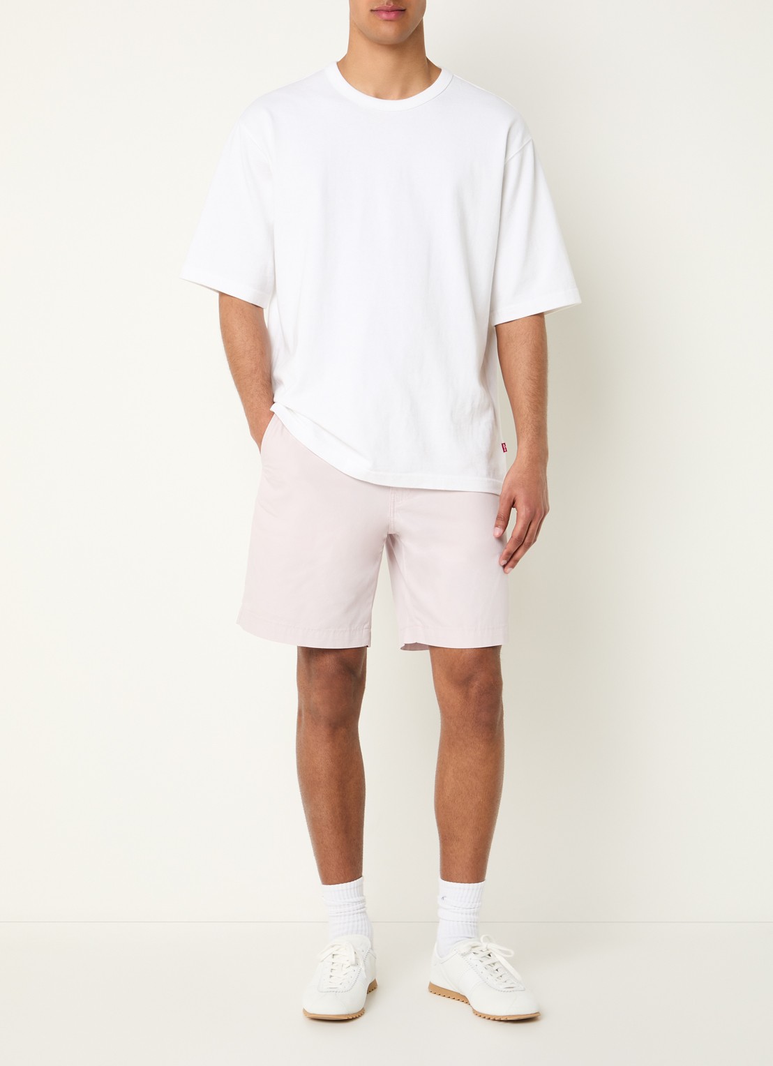 Levi's XX straight fit korte broek met steekzakken - voorkant 4 lichtroze