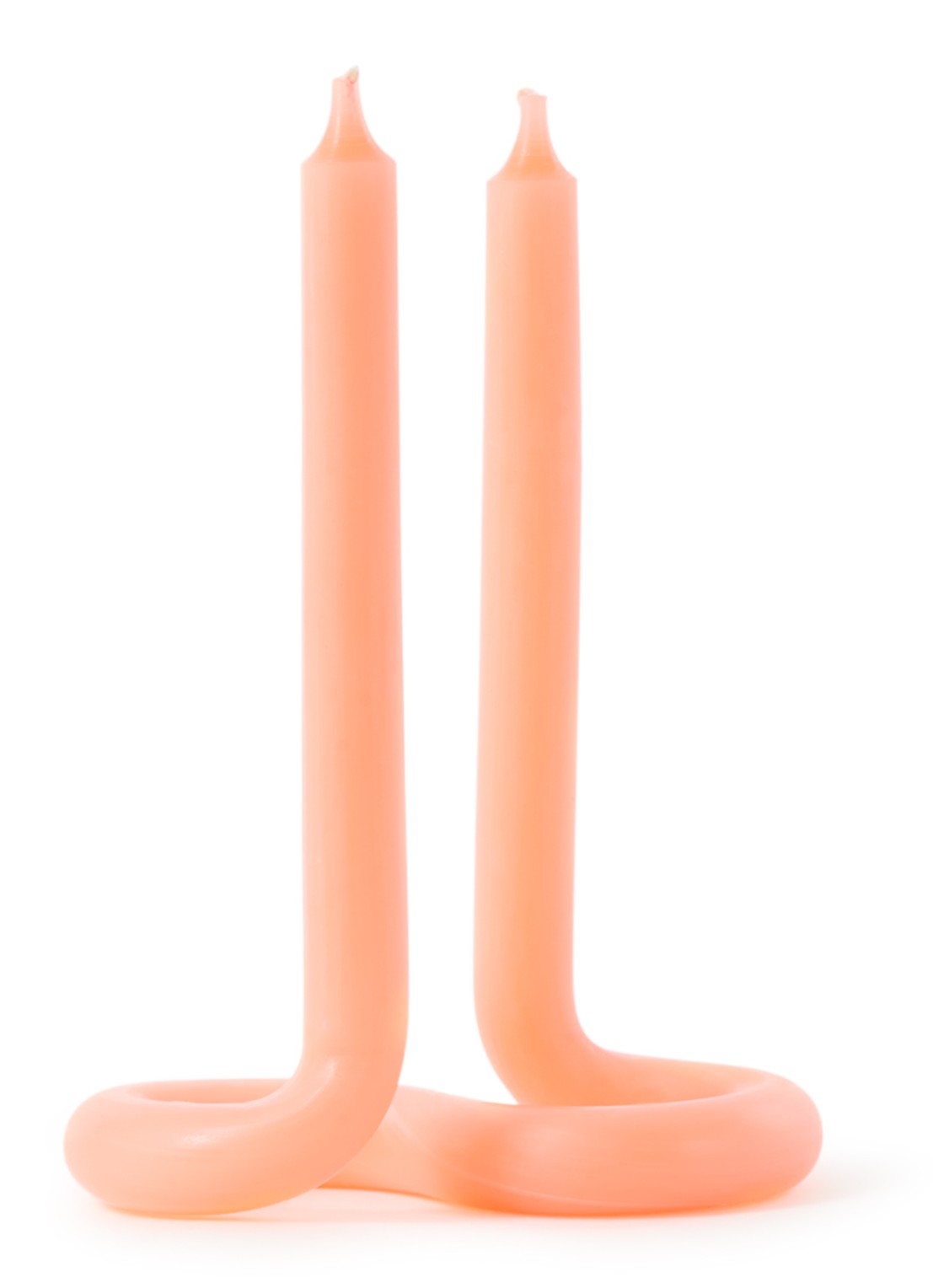 Lex Pott Twist kaars 24 cm - voorkant lichtoranje