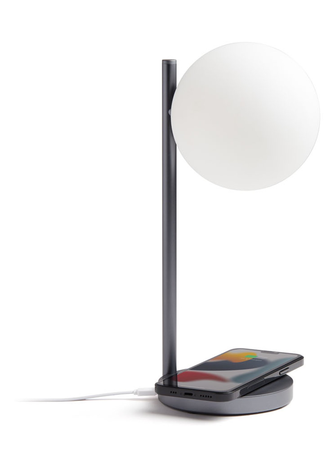 Lexon Bubble tafellamp met oplaadfunctie 30 cm - detail grijs