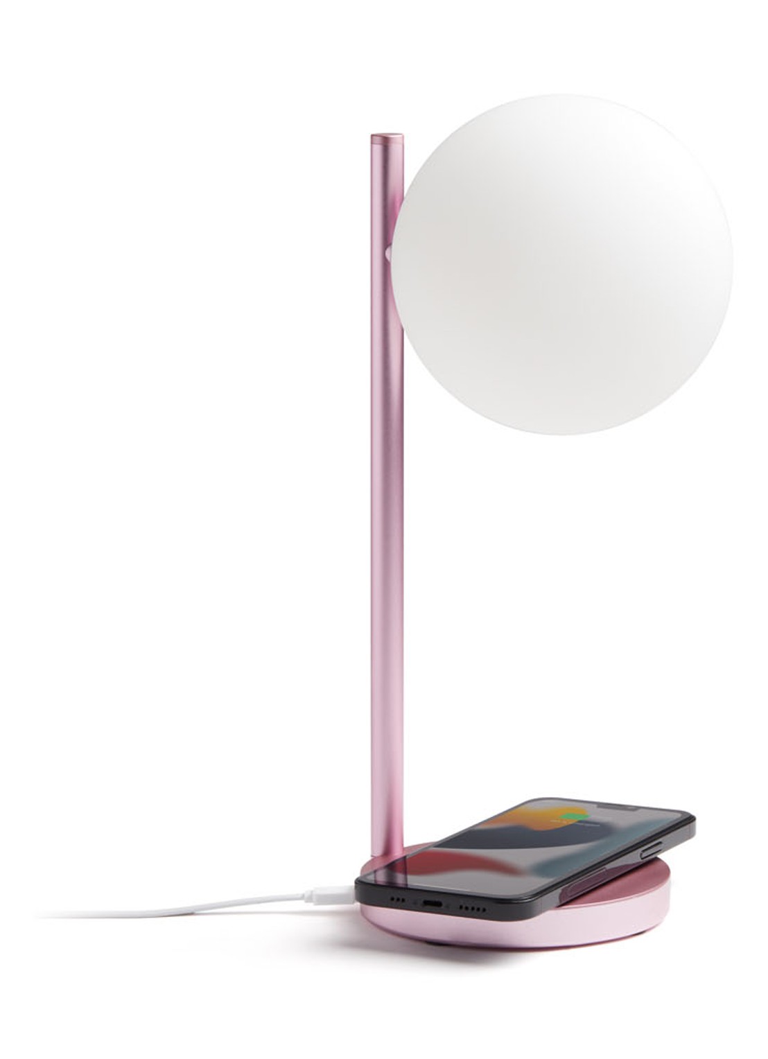 Lexon Bubble tafellamp met oplaadfunctie 30 cm - detail 2 roze