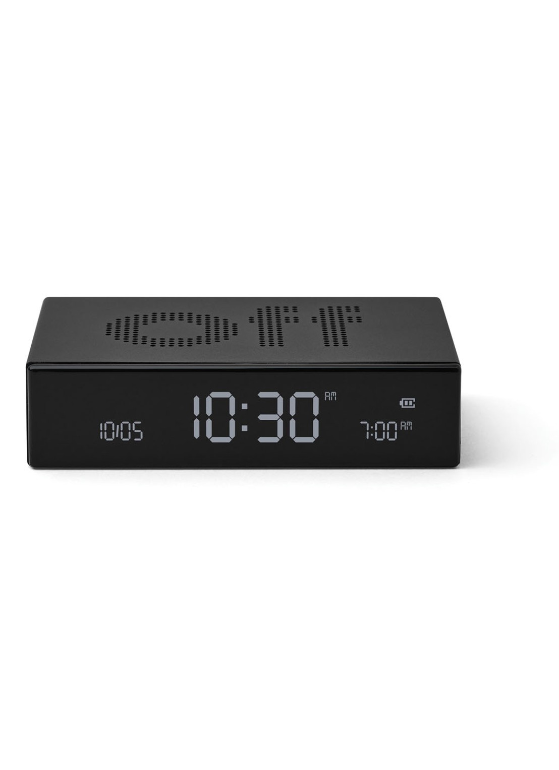 Lexon Flip Premium digitale wekker - voorkant zwart