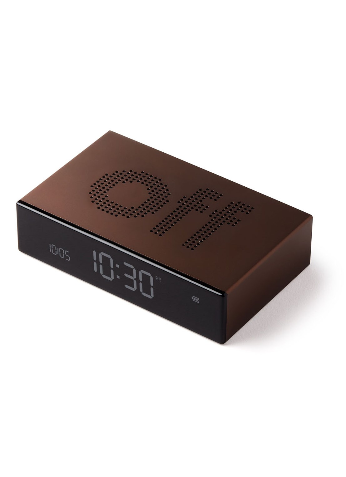 Lexon Flip Premium digitale wekker - detail 4 brons