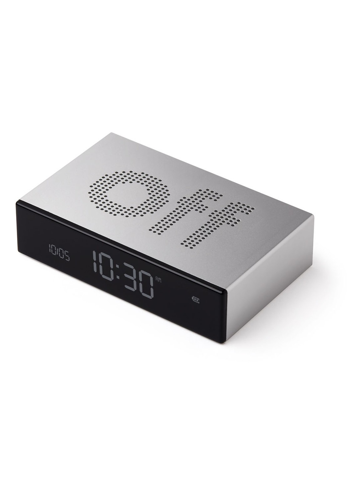 Lexon Flip Premium digitale wekker - detail 2 zilver