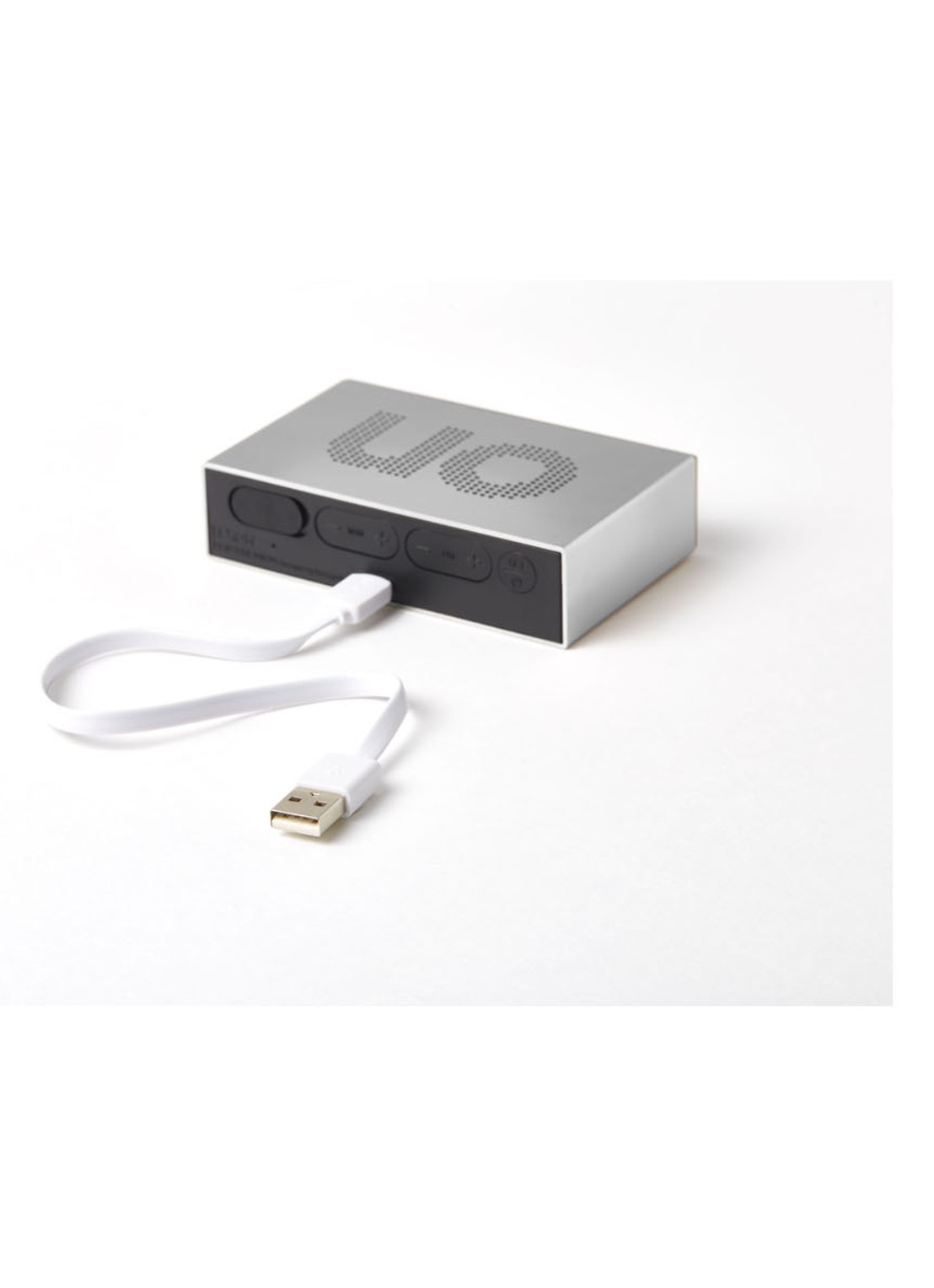 Lexon Flip Premium digitale wekker - detail 3 zilver
