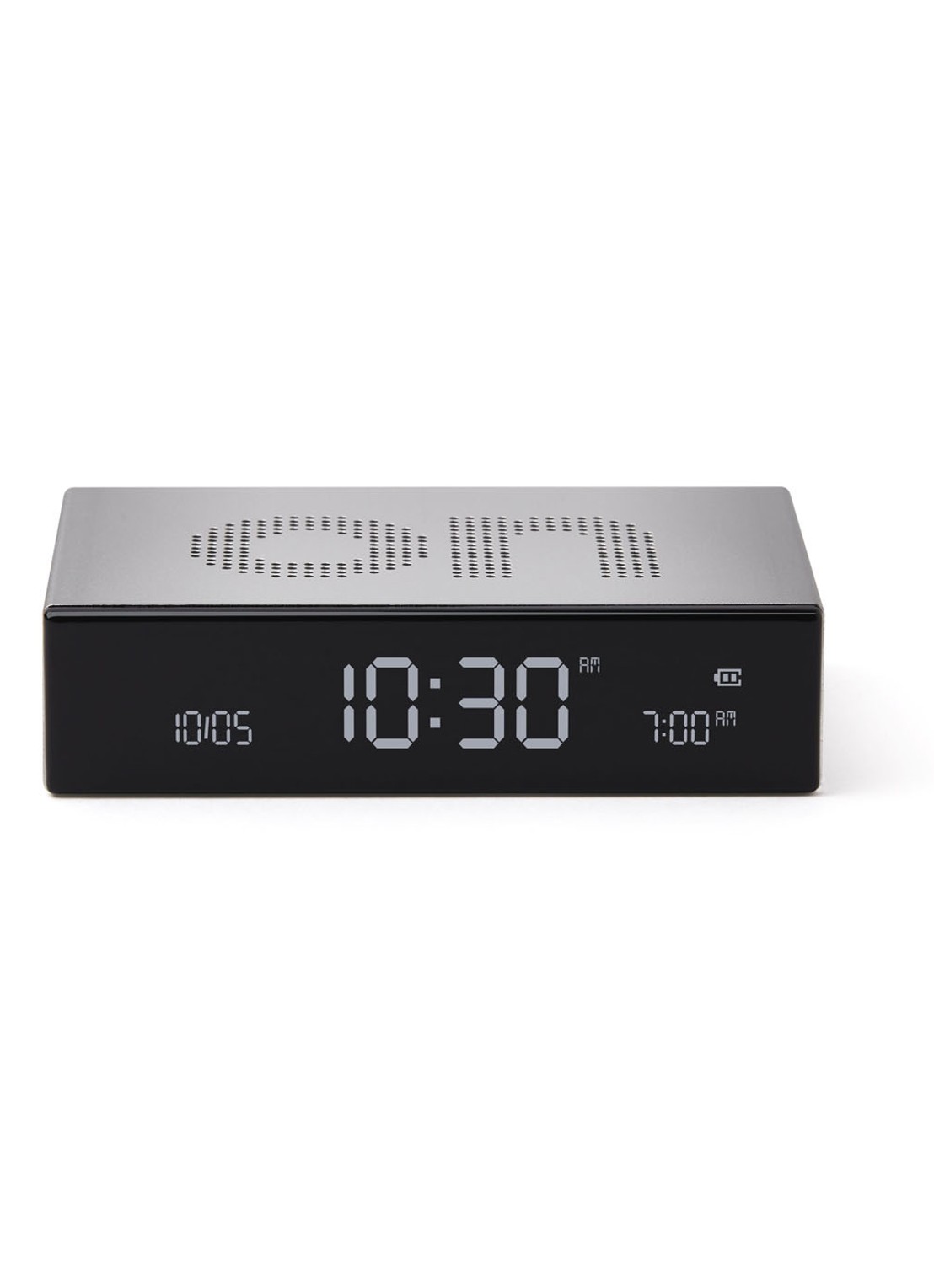 Lexon Flip Premium digitale wekker - voorkant 6 zilver