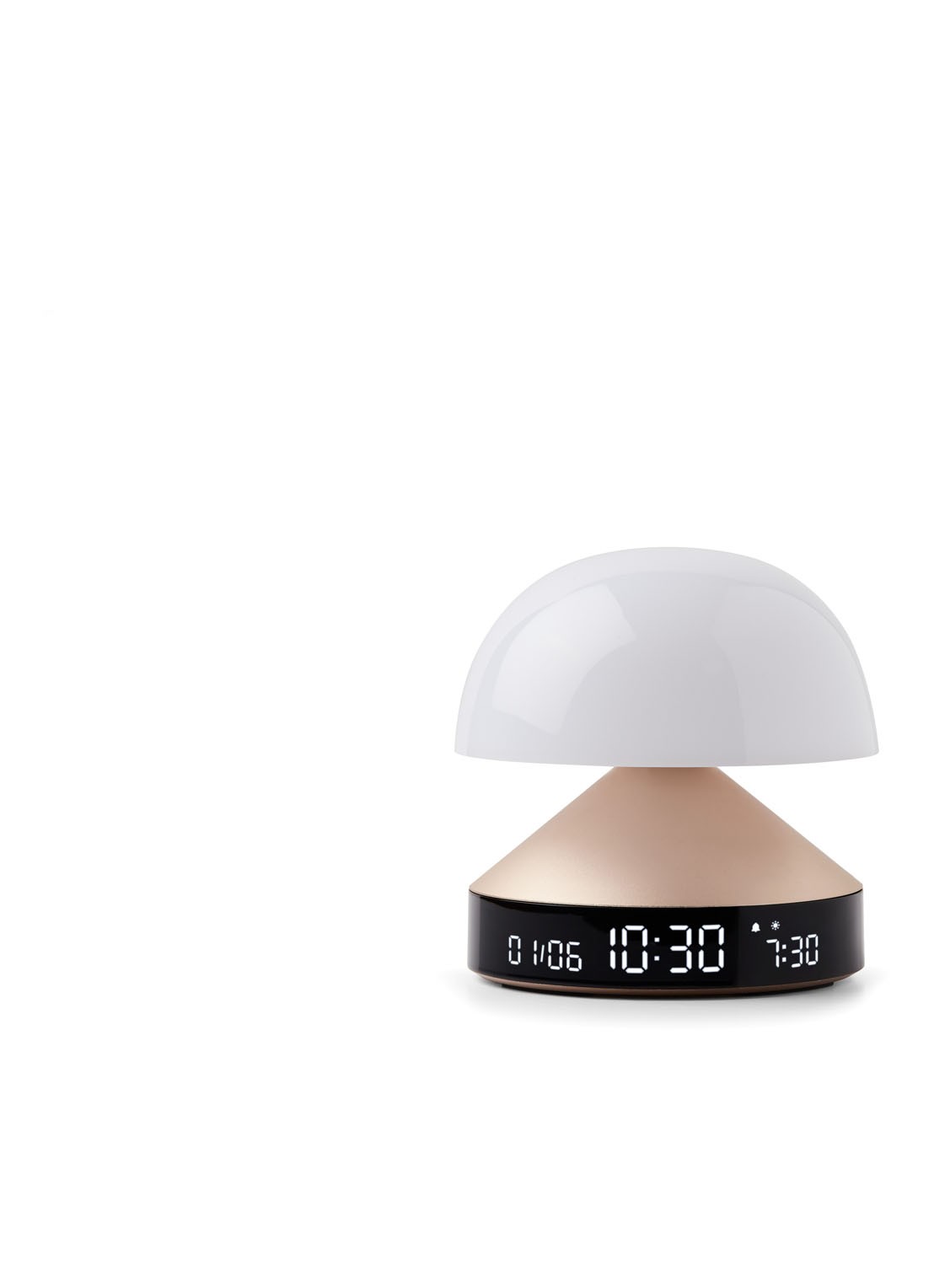 Lexon Mina Sunrise digitale wekker 11 cm - voorkant 7 goud