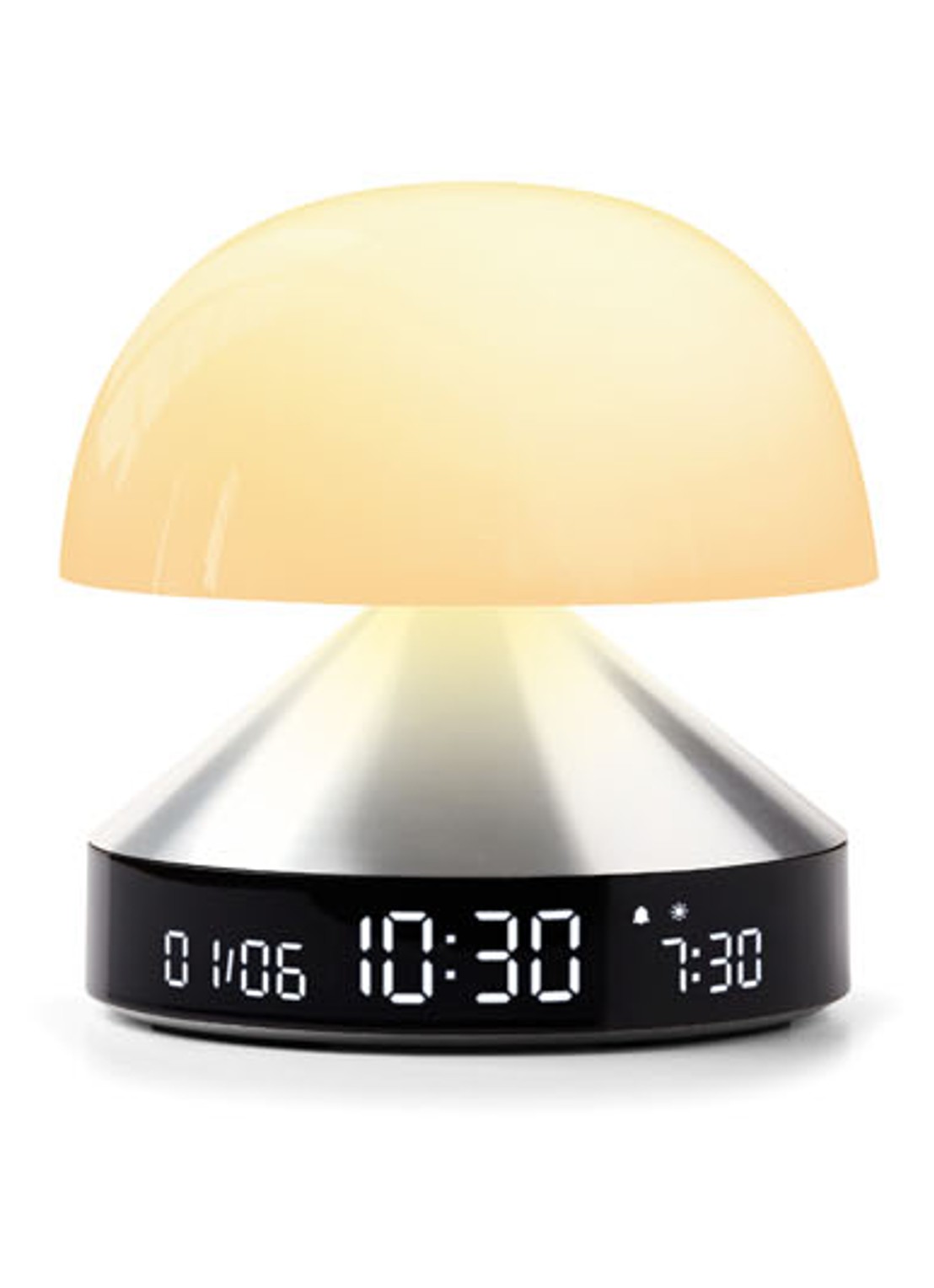 Lexon Mina Sunrise digitale wekker 11 cm - detail zilver