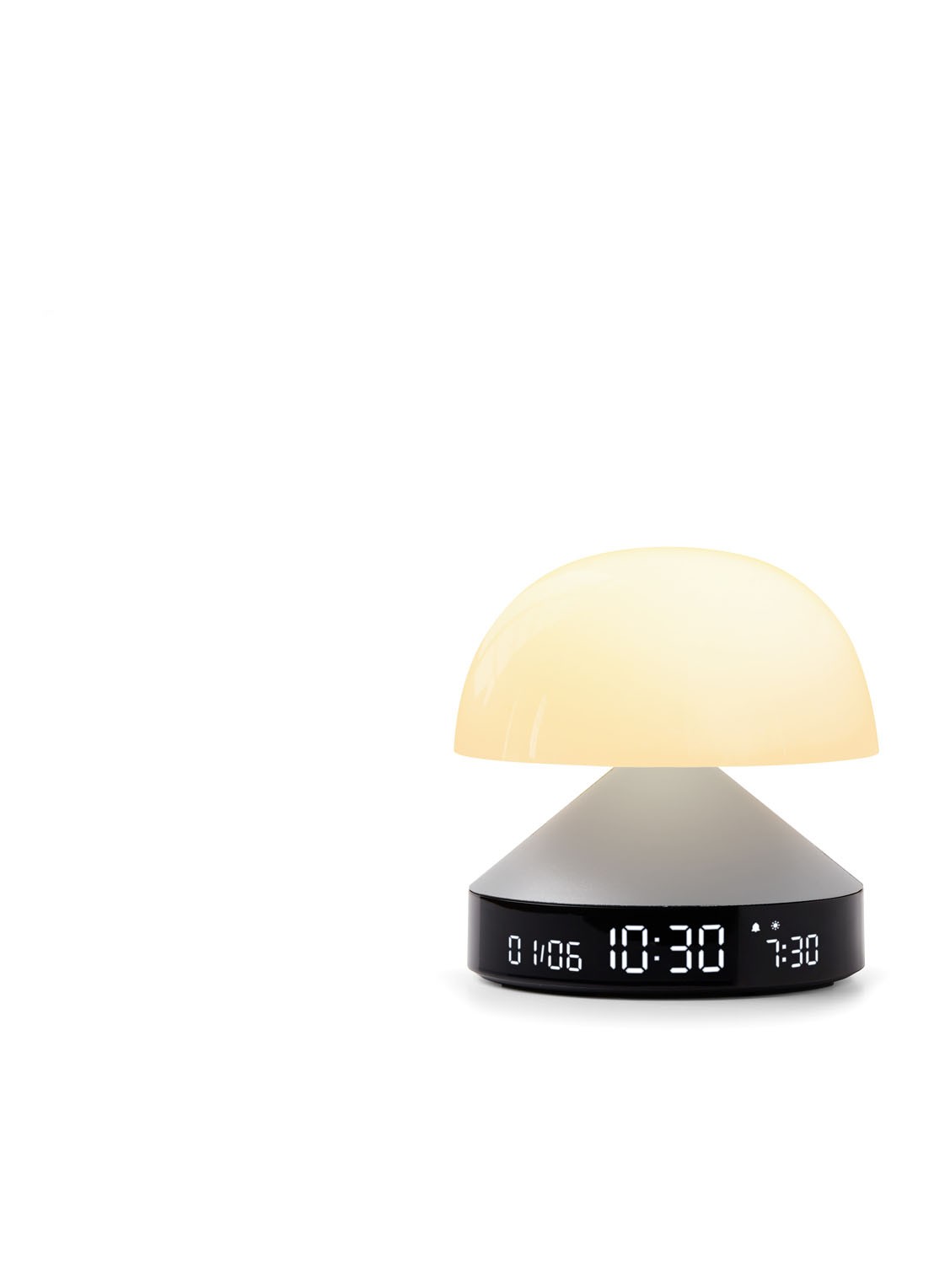 Lexon Mina Sunrise digitale wekker 11 cm - voorkant 6 zilver