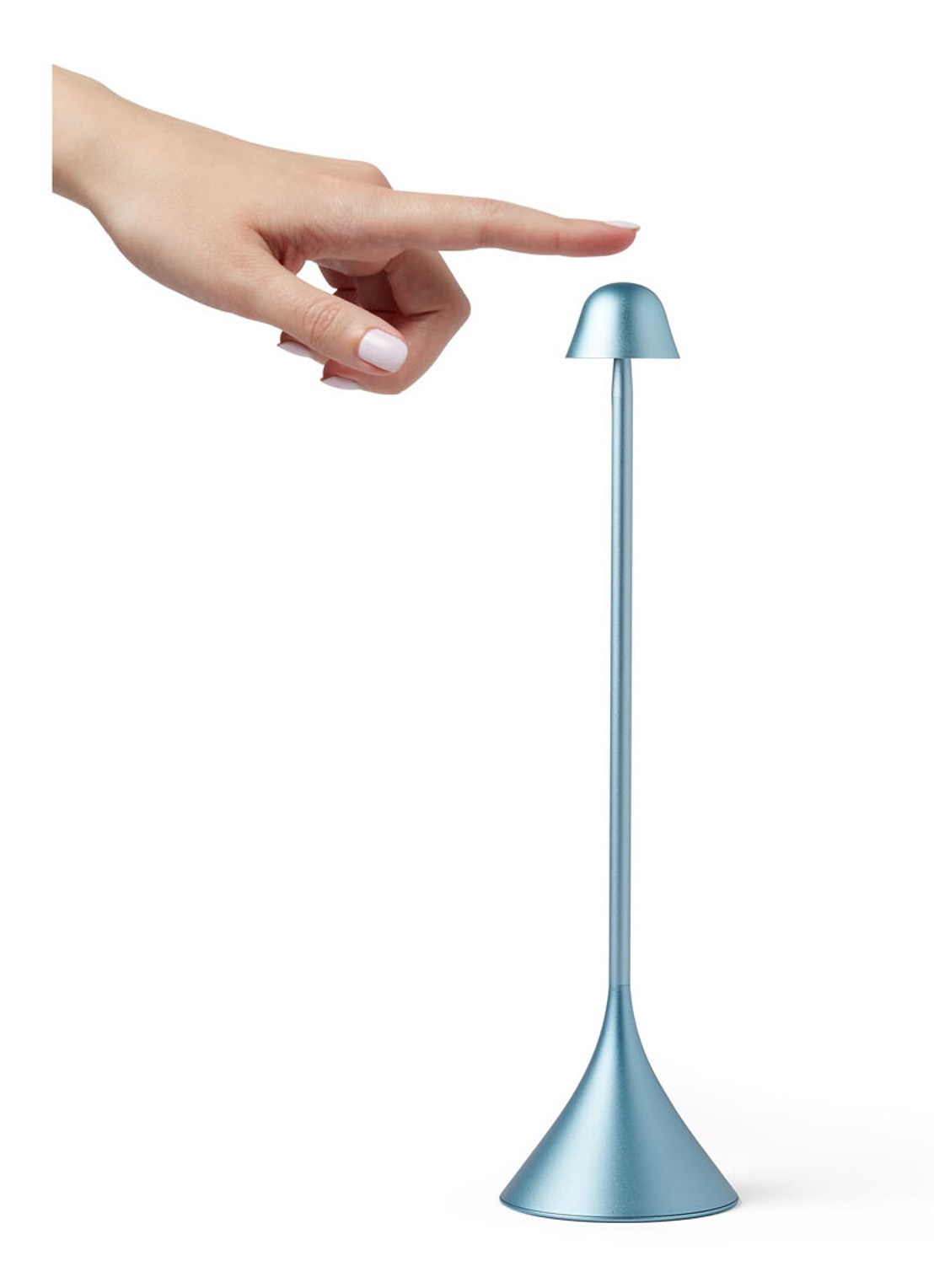 Lexon Steli Bell draadloze tafellamp 28,6 cm x Ø7,7 cm - detail lichtblauw
