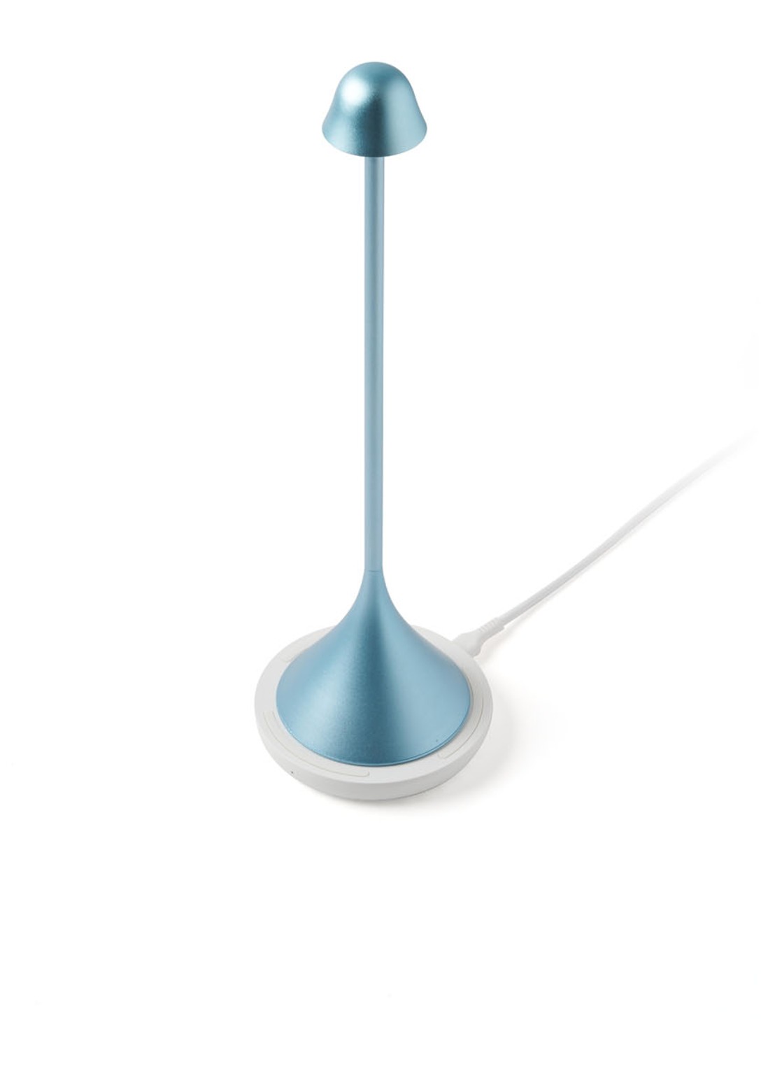 Lexon Steli Bell draadloze tafellamp 28,6 cm x Ø7,7 cm - voorkant 2 lichtblauw