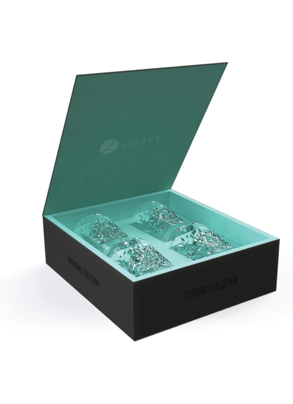 Libbey Hobstar Tumbler glas 35 cl set van 4 in geschenkverpakking - voorkant transparant