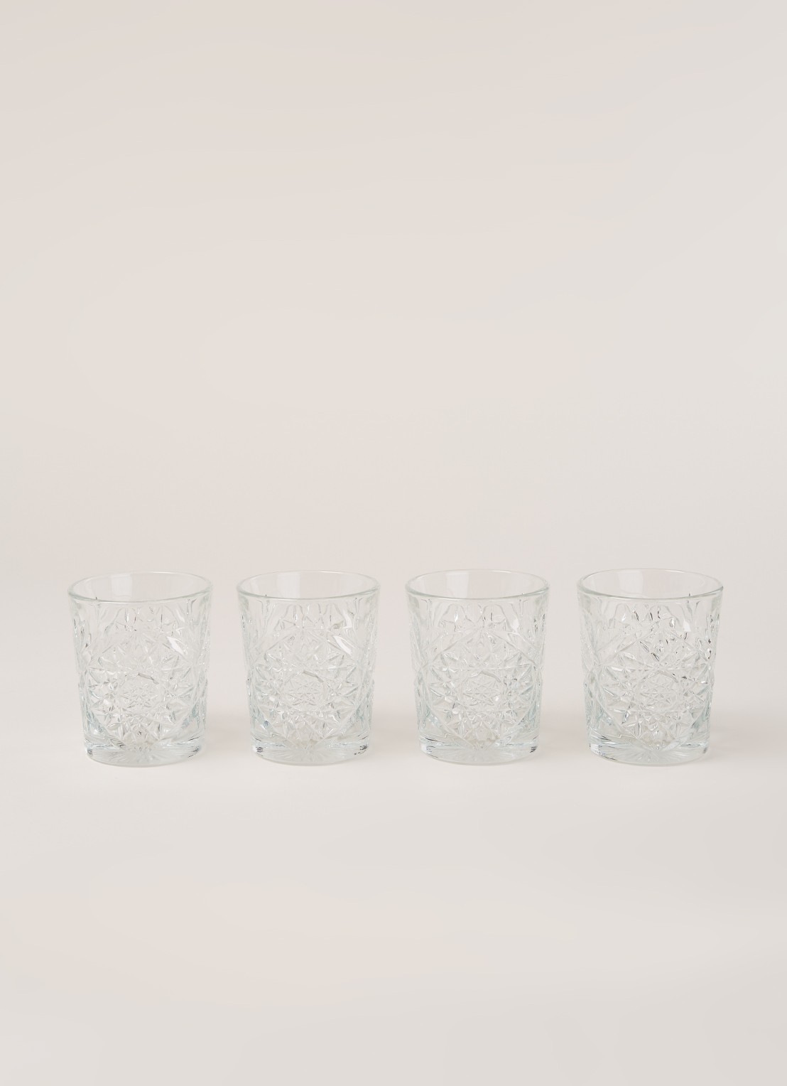 Libbey Hobstar Tumbler glas 35 cl set van 4 in geschenkverpakking - voorkant 2 transparant