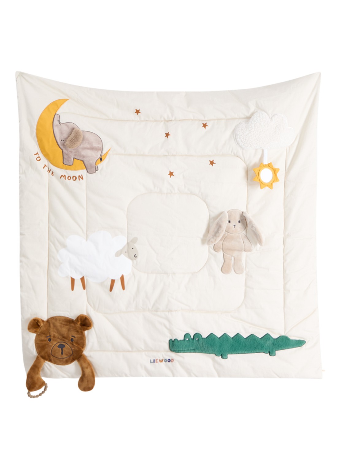 Liewood Bernet activiteiten deken 95 x 95 cm  - voorkant beige