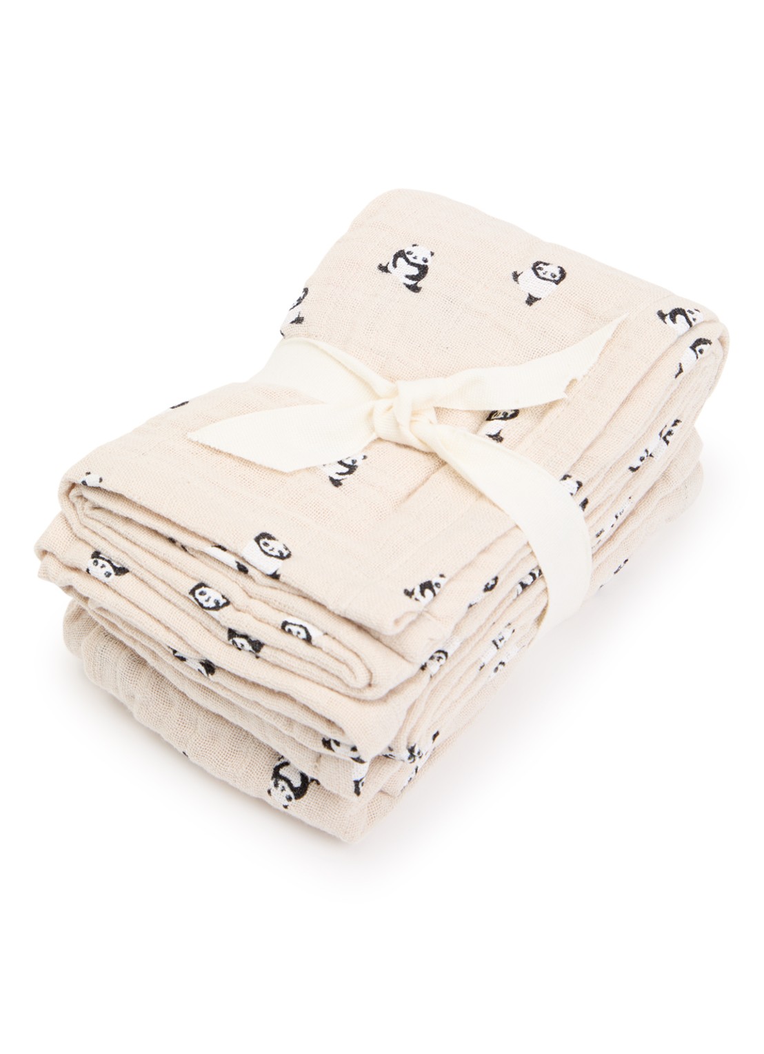 Liewood Lewis Muslin hydrofiele doek van katoen 65 x 65 cm 2-pack  - voorkant zand