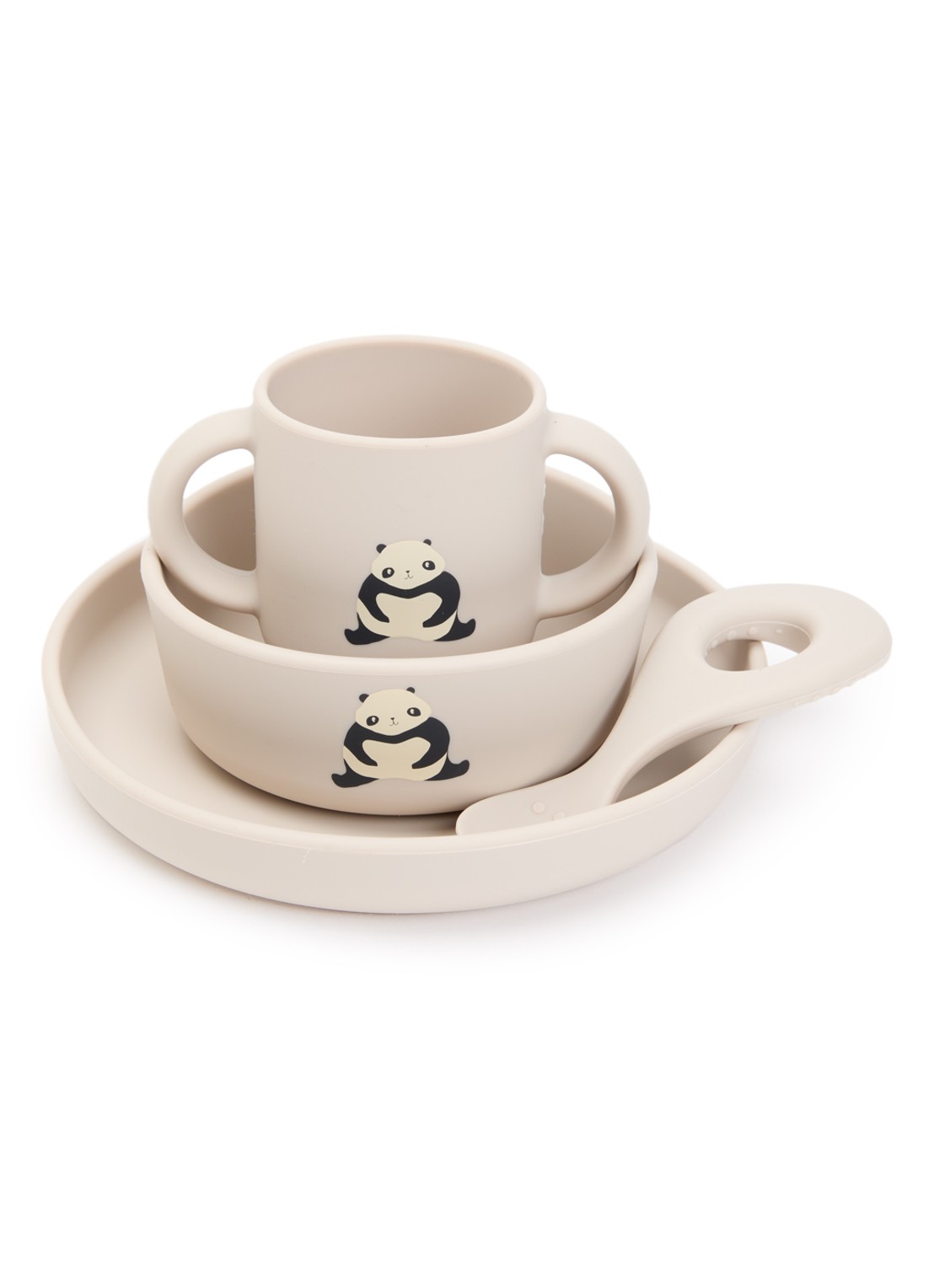 Liewood Vivi kinderserviesset 4-delig - voorkant donkerbeige
