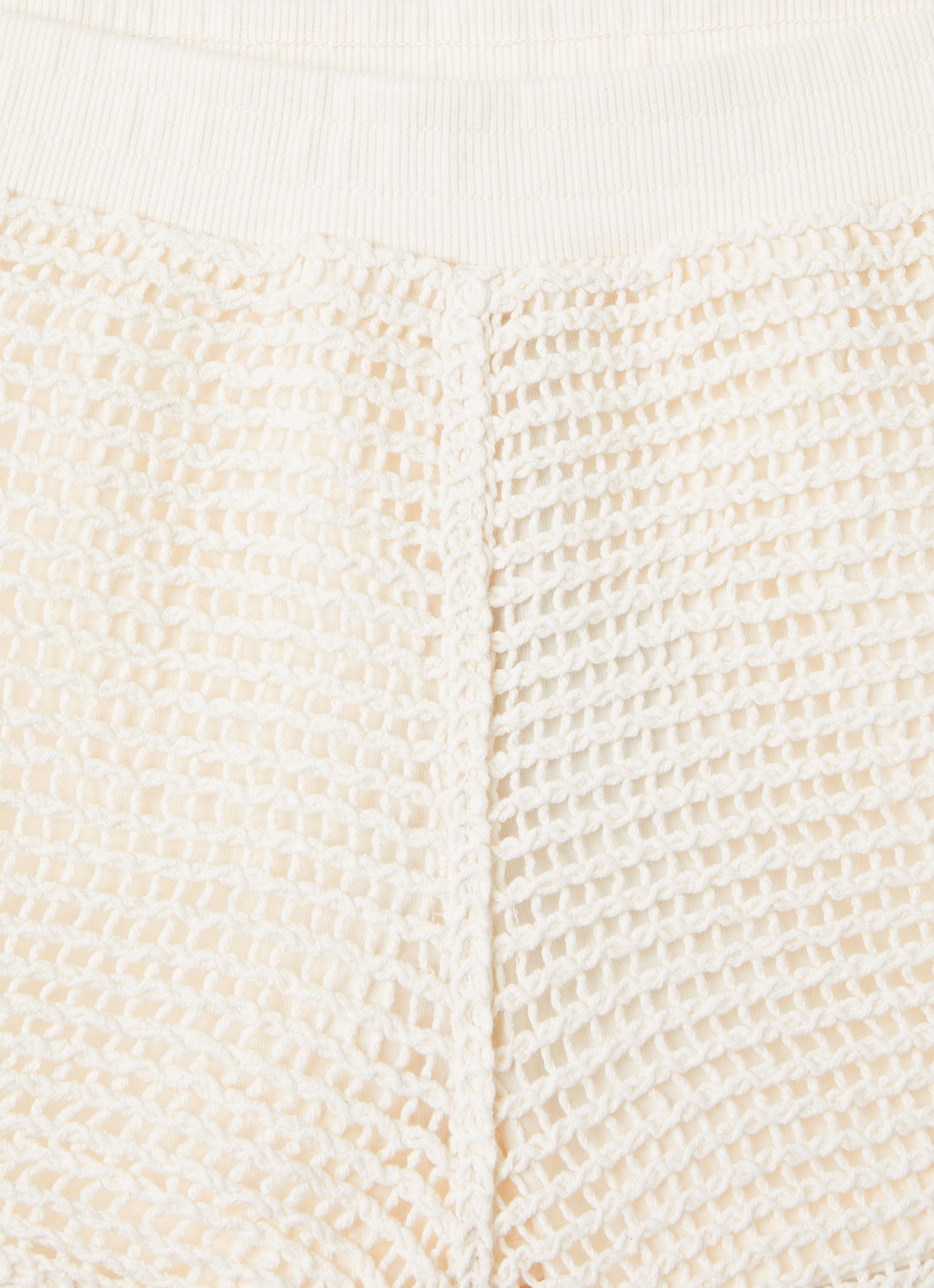 Lil 'Atelier Flora grofgebreide straight fit korte broek - detail creme