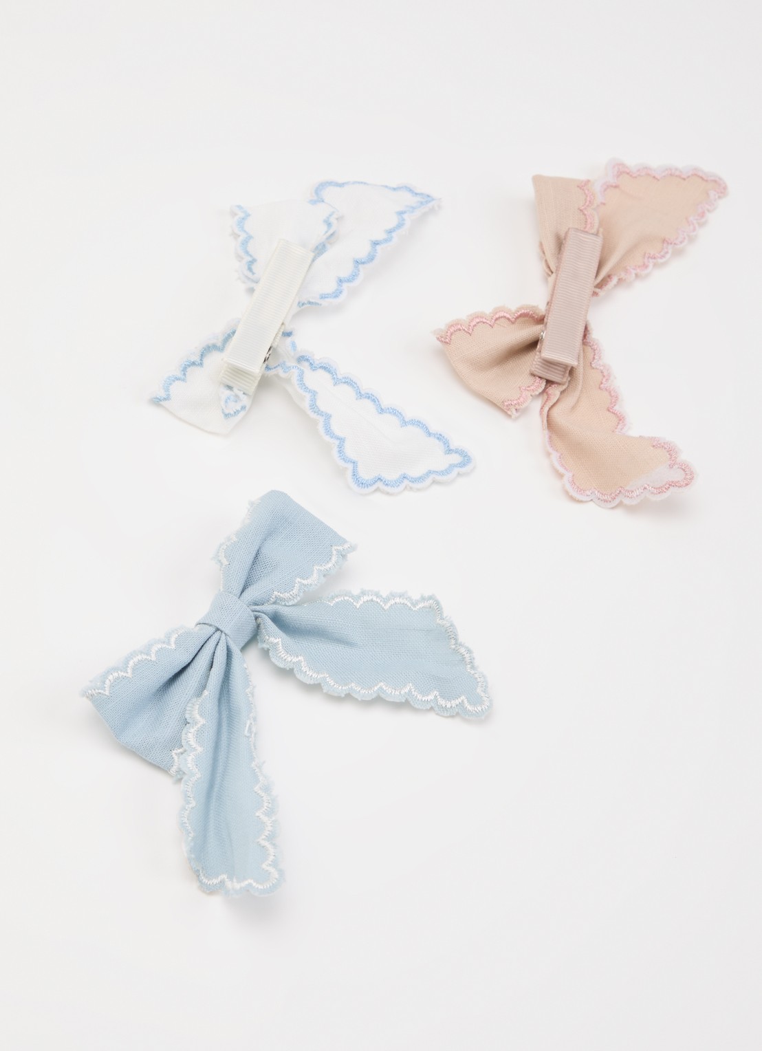 Lil 'Atelier Jarper haarclip met strik set van 3 - voorkant 2 wit