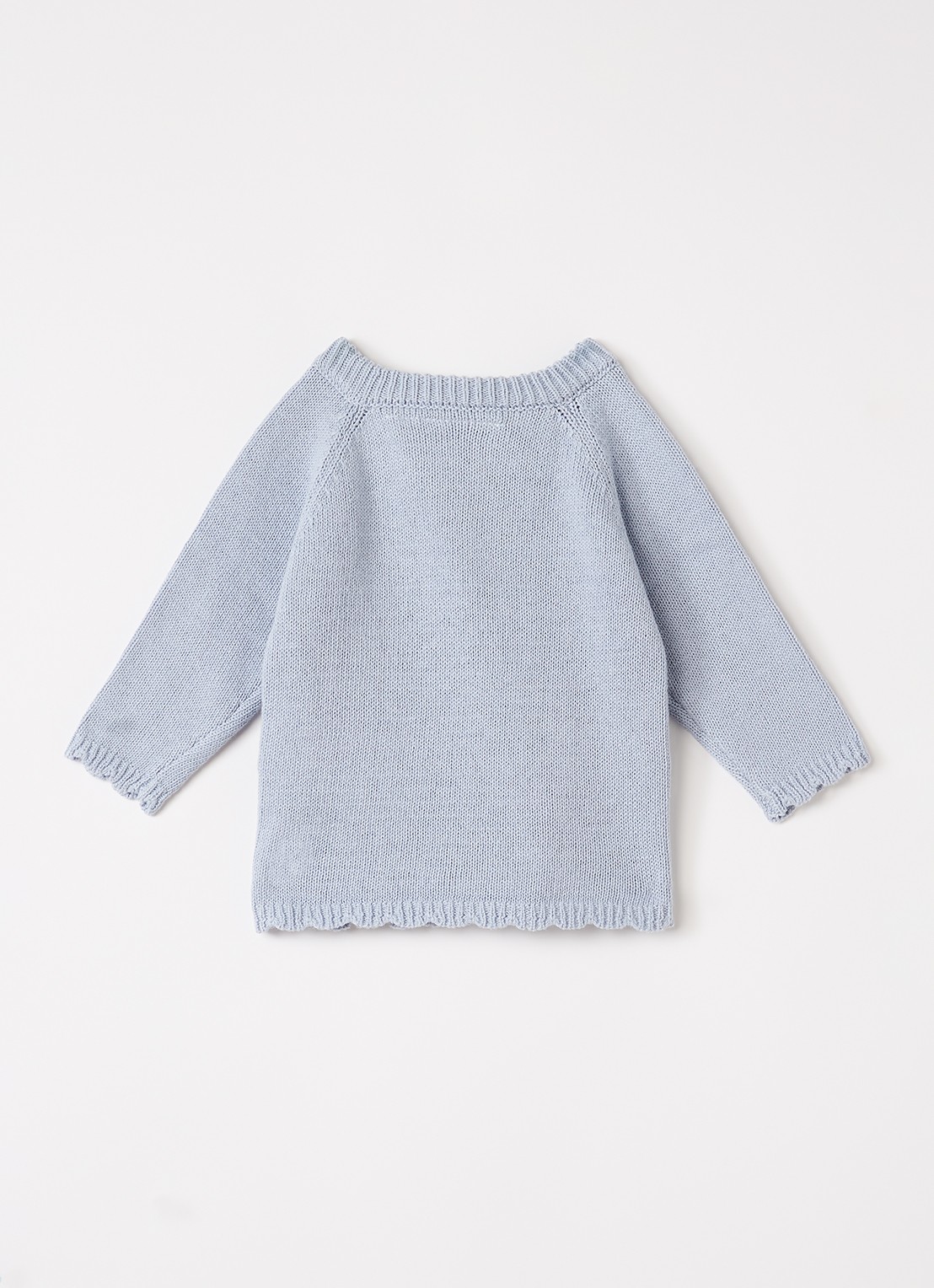 Lil 'Atelier NBFAguna grofgebreid vest met opengewerkt dessin - voorkant 2 lichtblauw