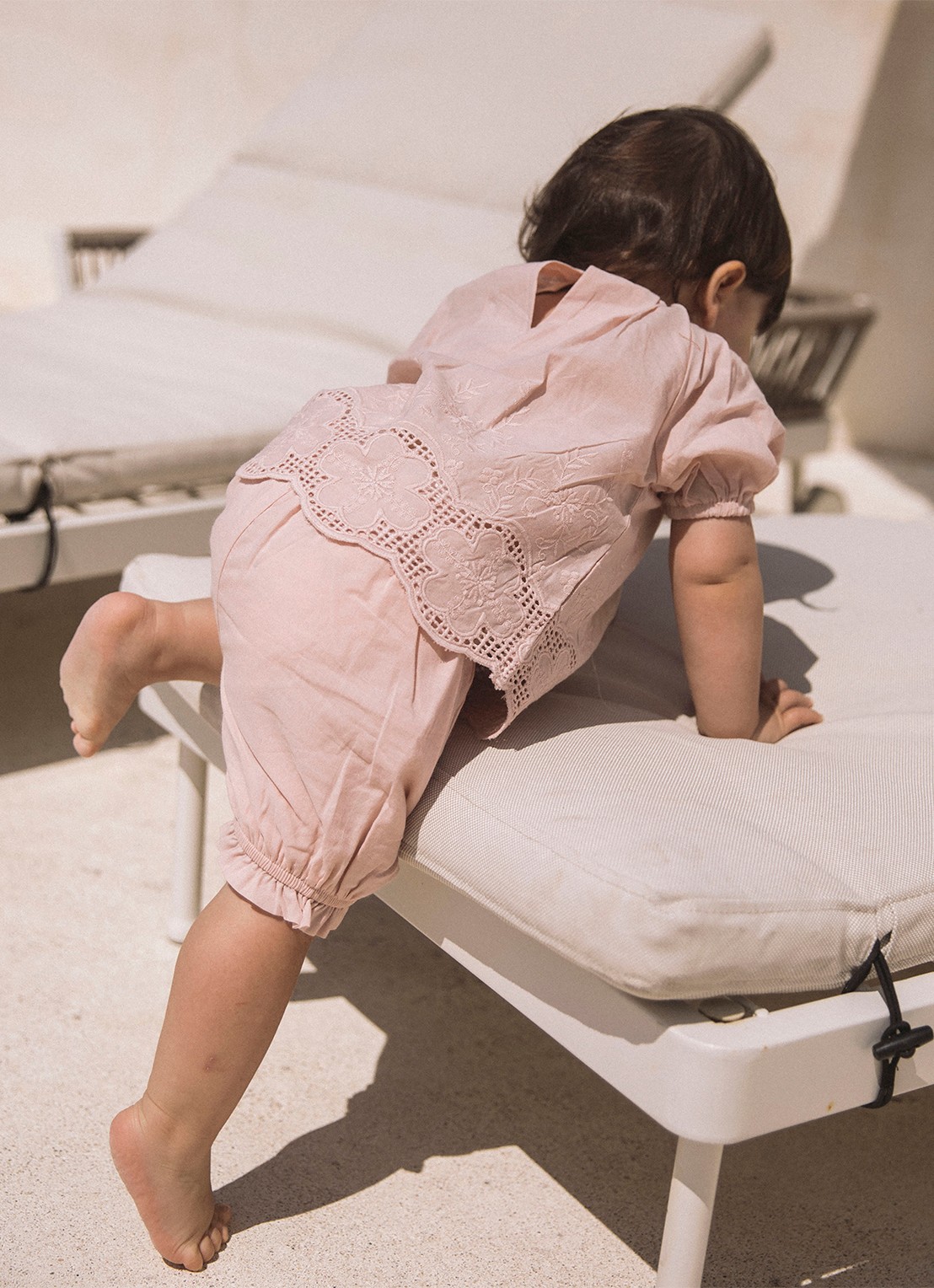 Lil 'Atelier NBFDayna tapered fit korte broek - voorkant 4 oudroze