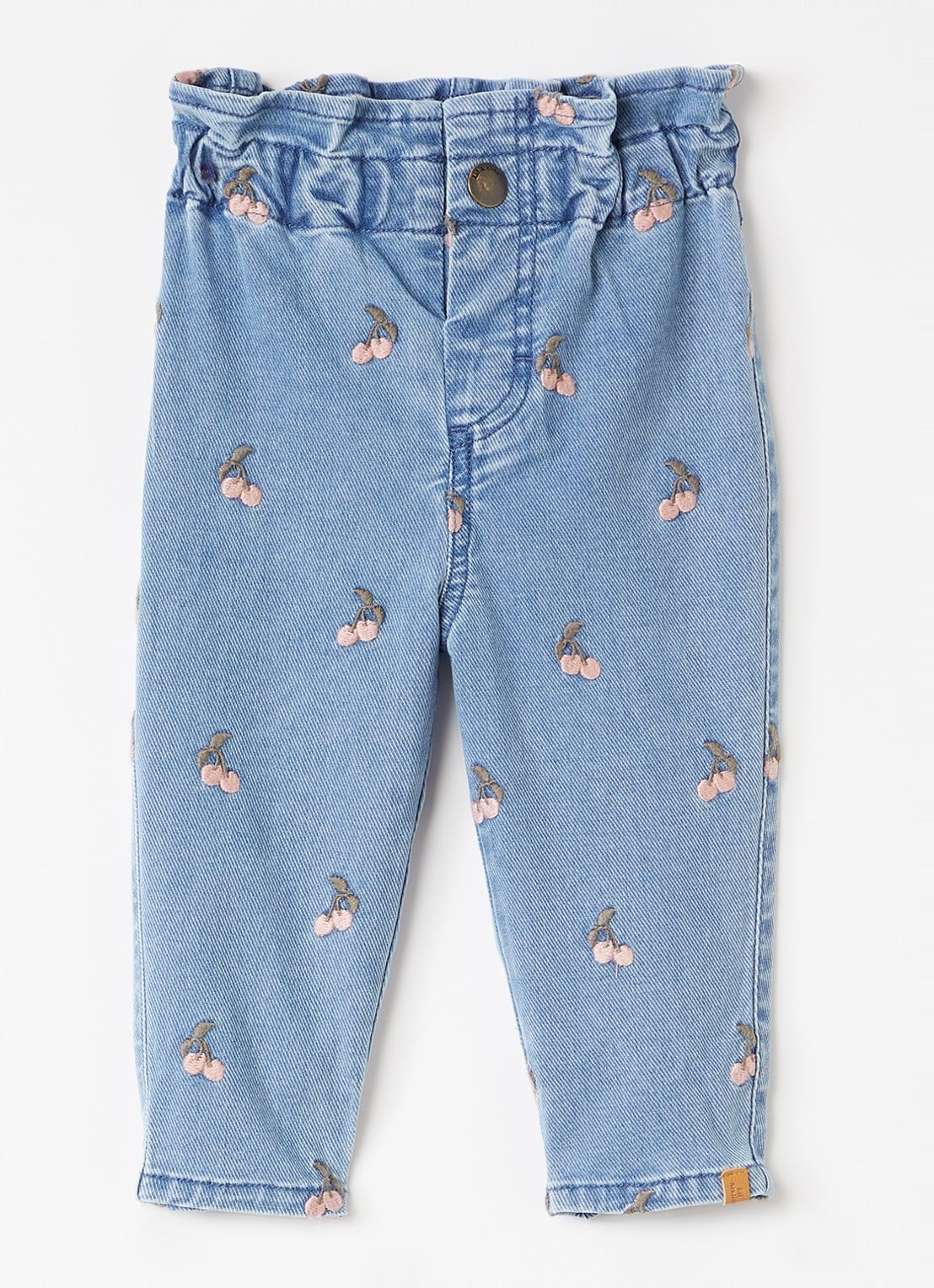 Lil 'Atelier NBFDeva loose fit jeans met borduring - voorkant 2 indigo