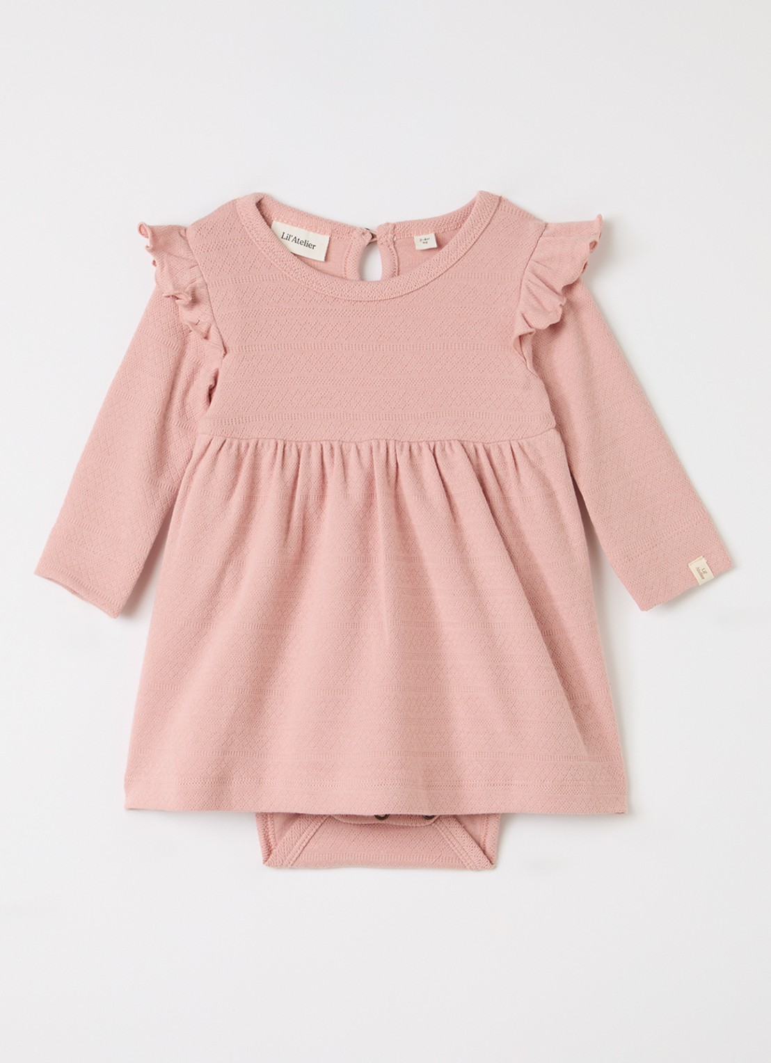 Lil 'Atelier NBFDimia jurk met rouches - voorkant oudroze