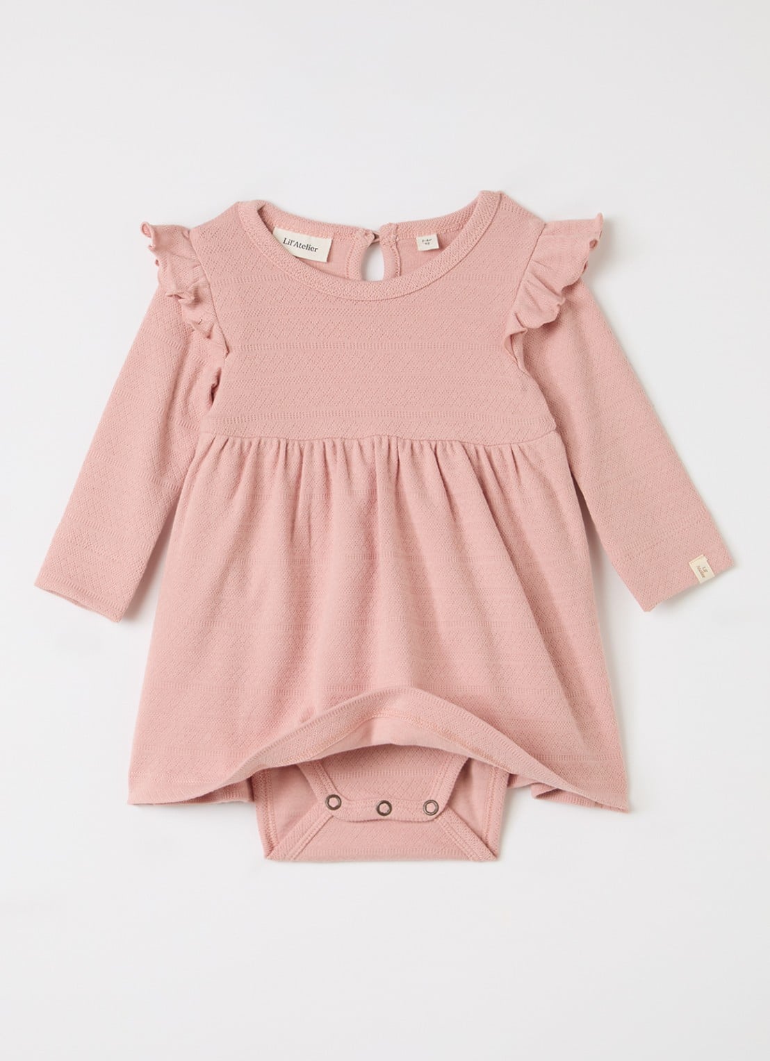 Lil 'Atelier NBFDimia jurk met rouches - voorkant 2 oudroze