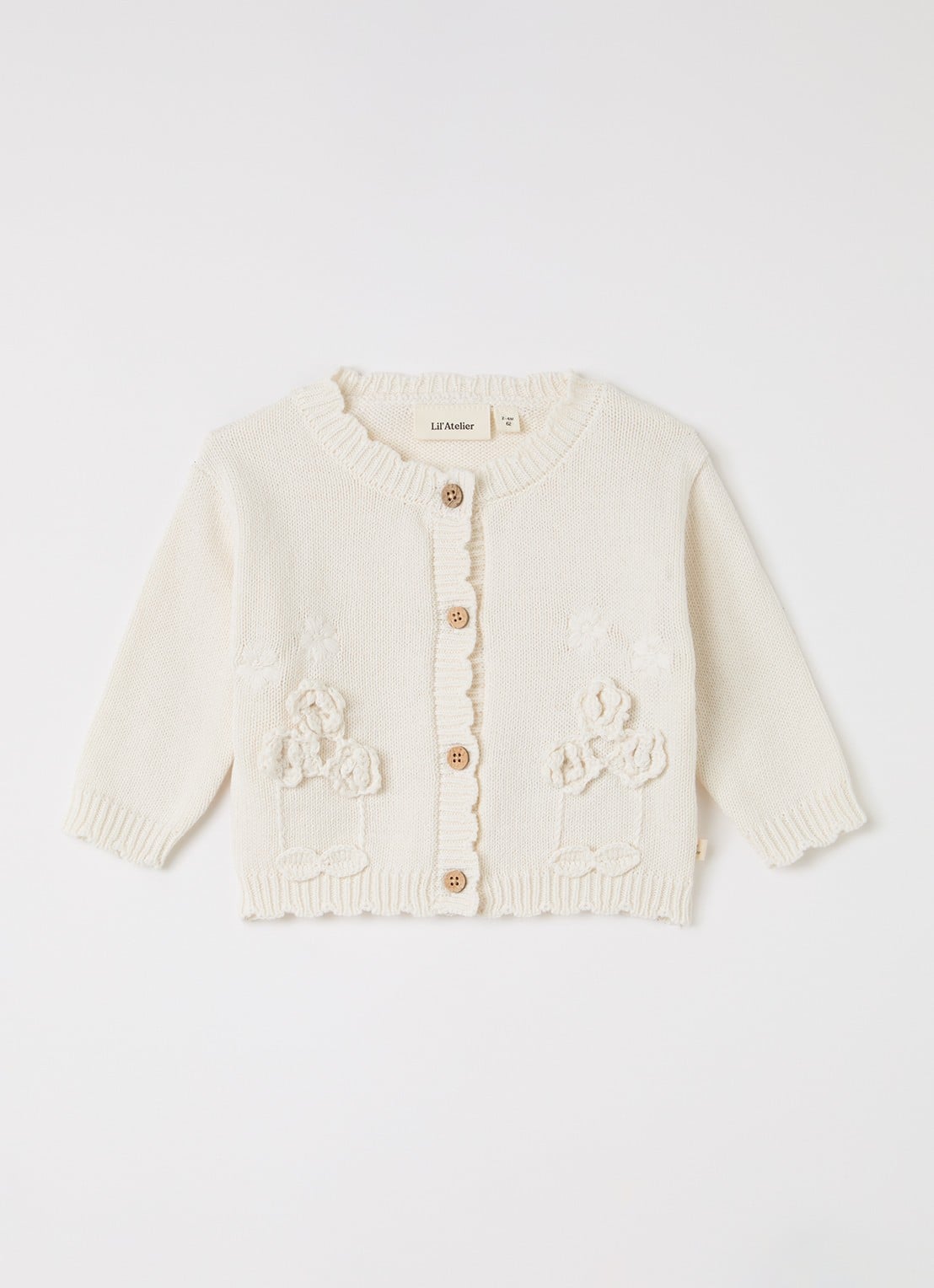 Lil 'Atelier NBFDola grofgebreide blouse - voorkant beige