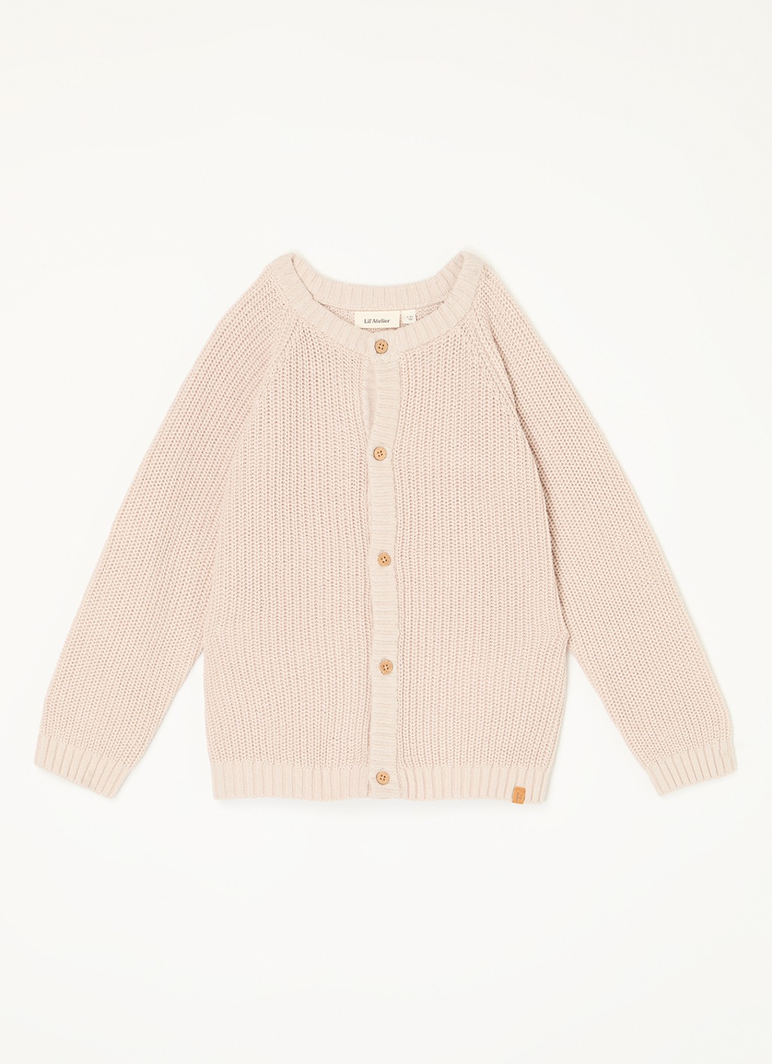Lil 'Atelier NBFEmlen grofgebreid vest van  katoen - voorkant 2 lichtroze