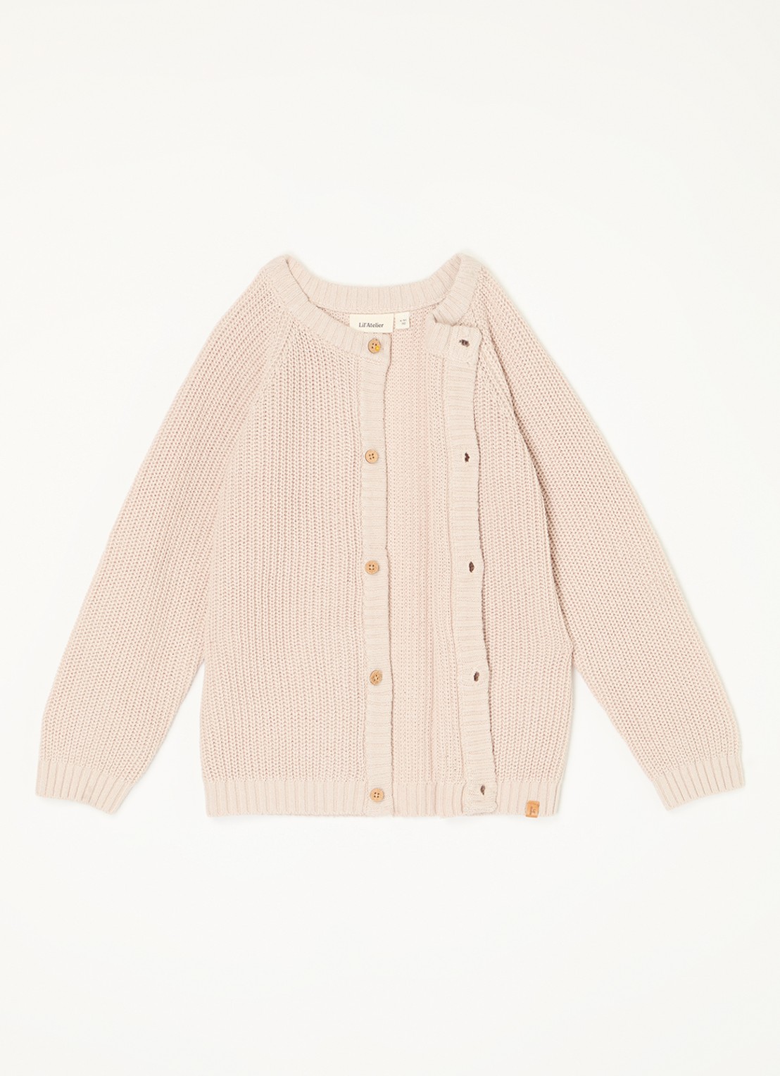 Lil 'Atelier NBFEmlen grofgebreid vest van  katoen - voorkant 3 lichtroze