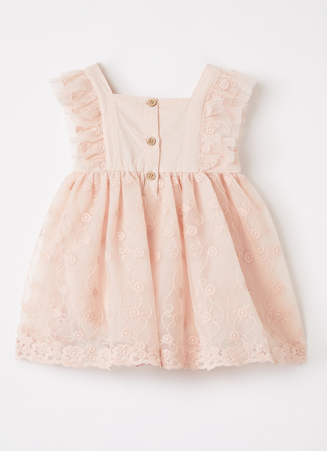 Lil 'Atelier NBFFeya tuniekjurk met tule - voorkant 2 roze
