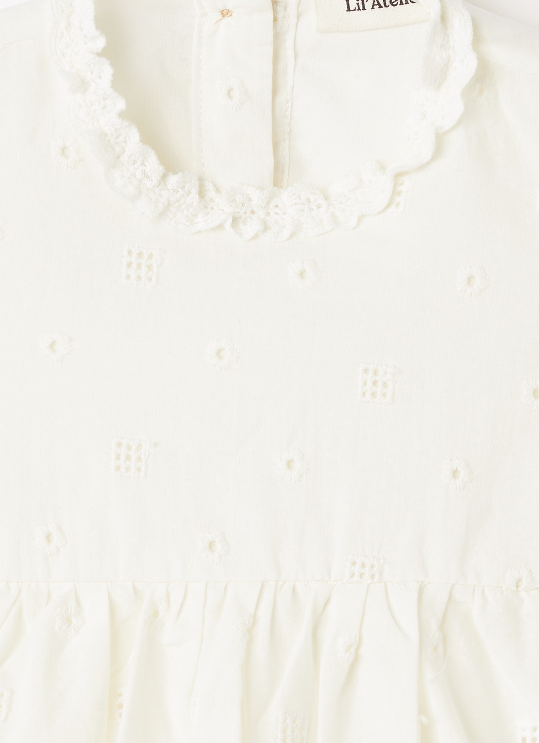Lil 'Atelier NBFFlores tuniekjurk met broderie - detail 5 gebroken wit