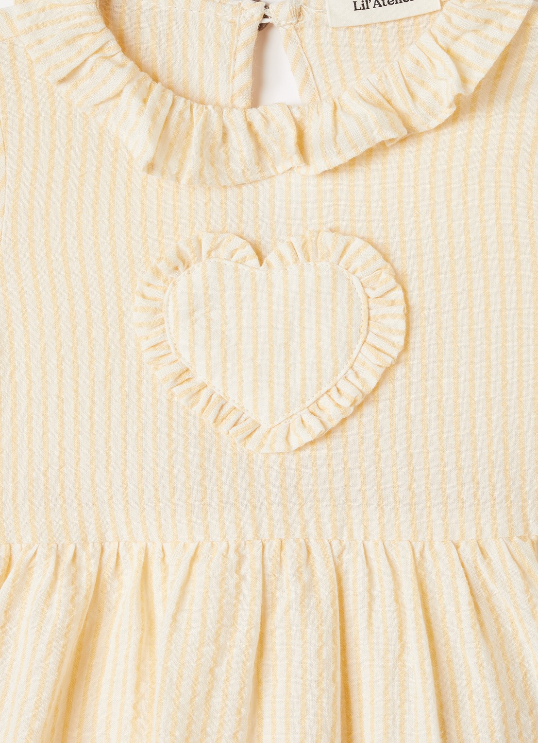 Lil 'Atelier NBFFolly jurk met streepprint - detail 6 beige