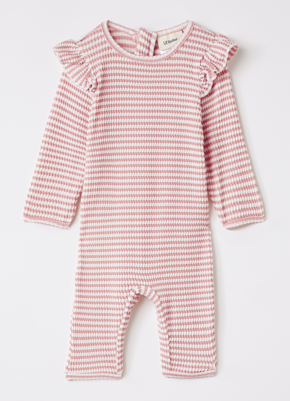 Lil 'Atelier NBFFredo babypak met streepprint - voorkant roze