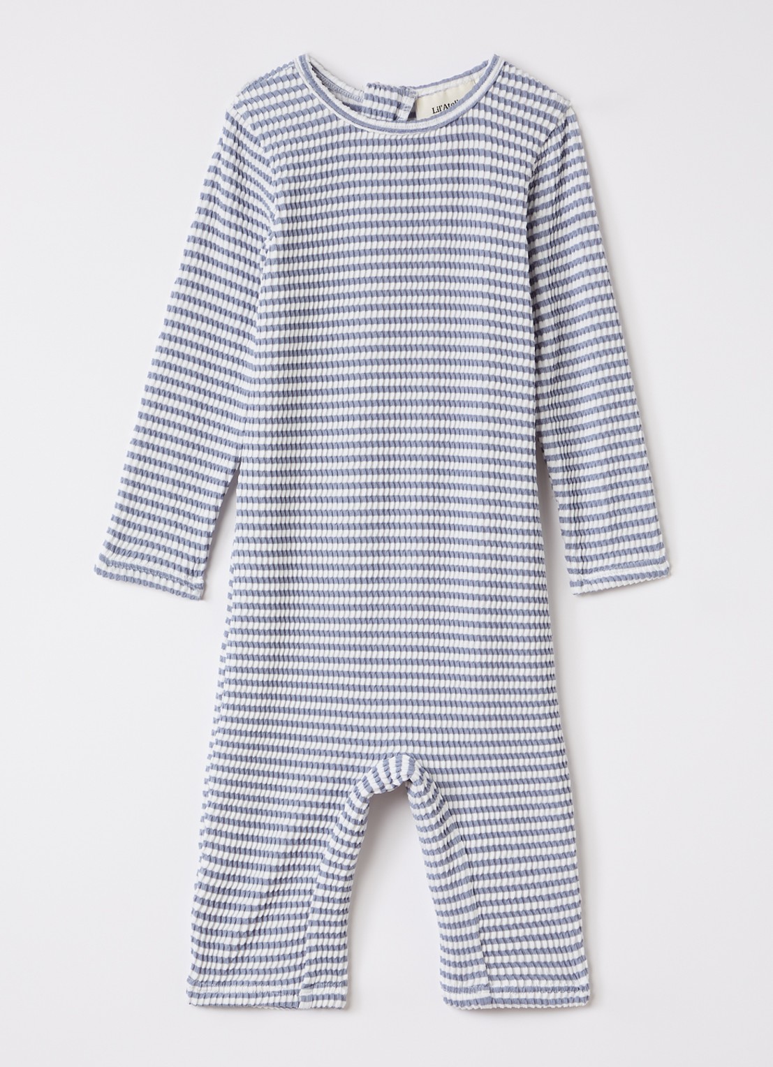Lil 'Atelier NBFFredo babypak met streepprint - voorkant 3 staalblauw