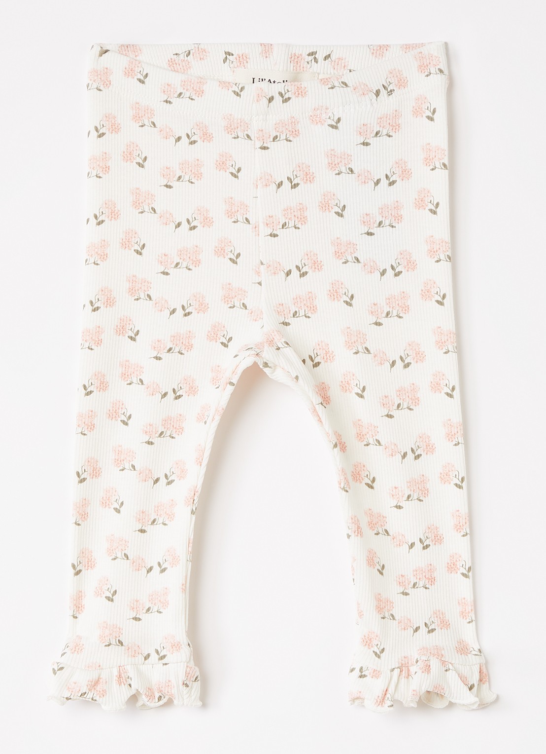 Lil 'Atelier NBFGago legging met bloemenprint - voorkant 3 gebroken wit