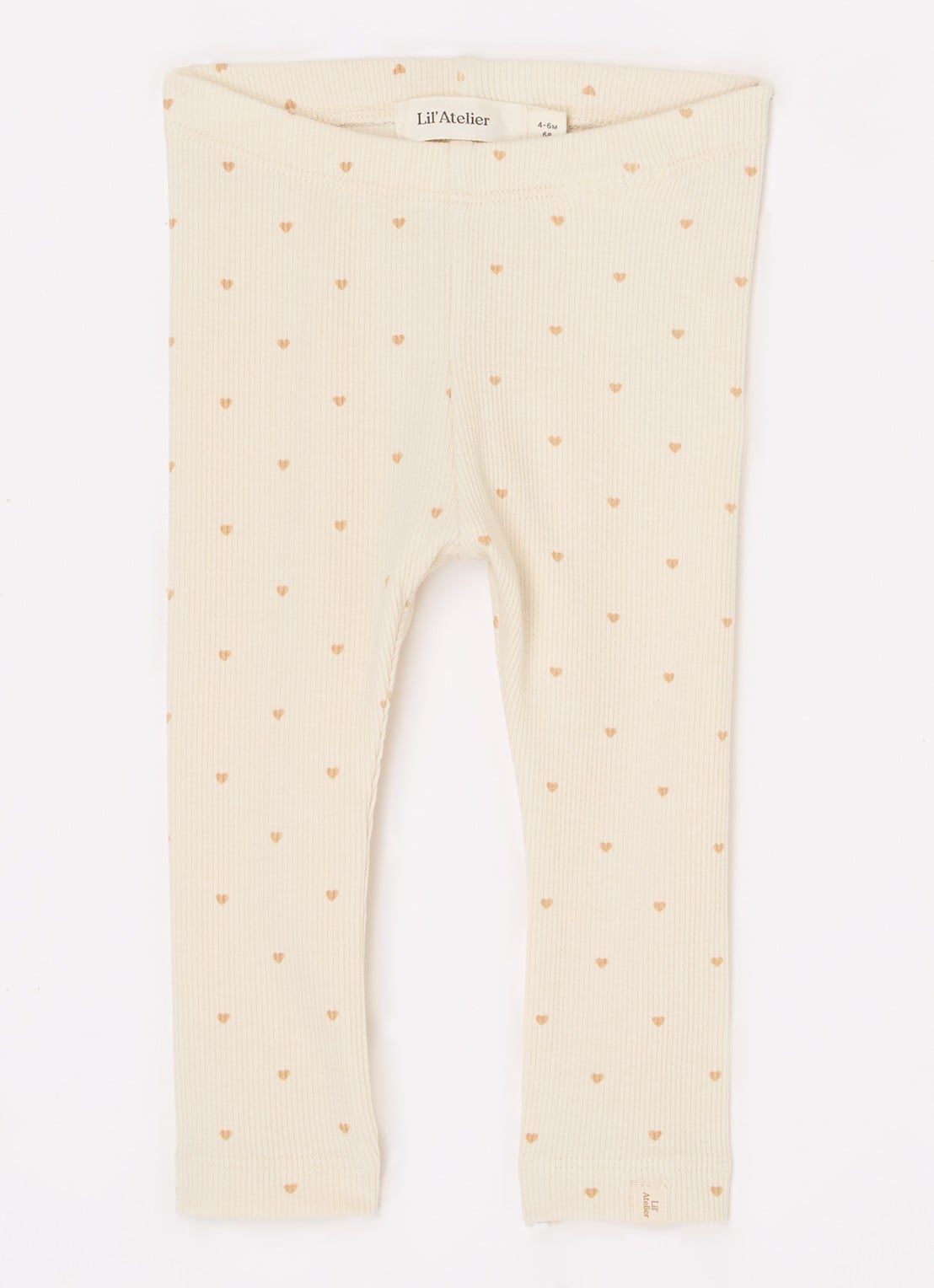 Lil 'Atelier NBFGago ribgebreide legging in  katoenblend - voorkant 2 ivoor