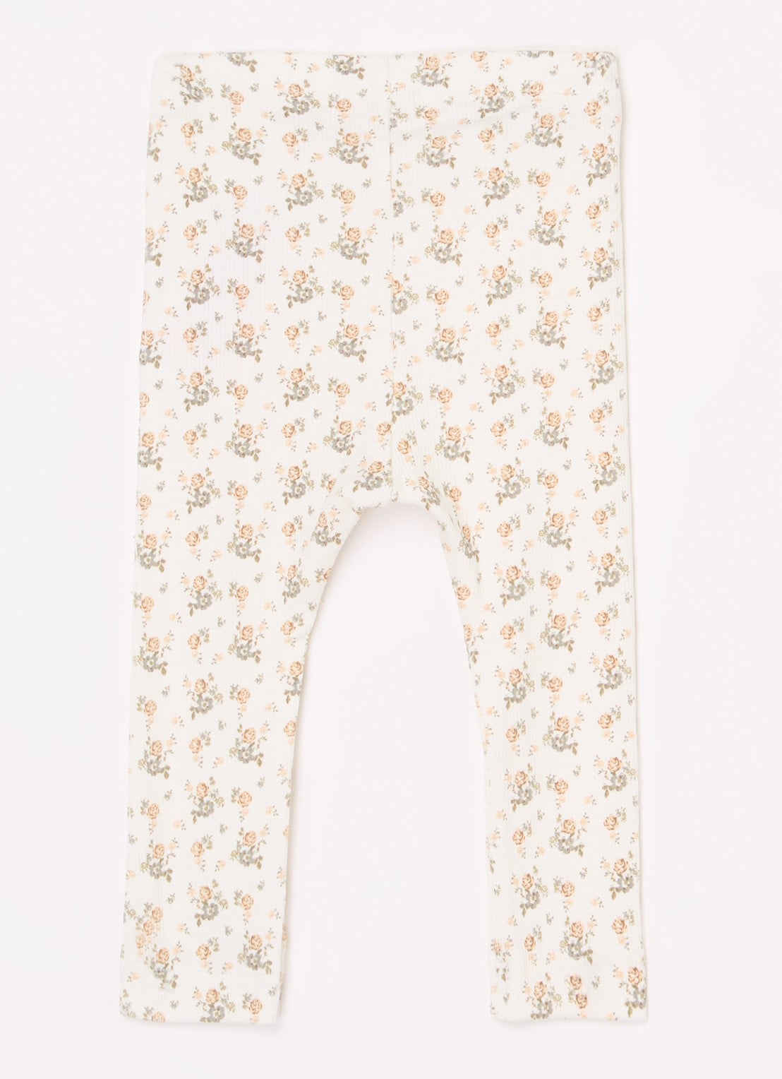 Lil 'Atelier NBFGago ribgebreide legging in  katoenblend - voorkant 3 gebroken wit